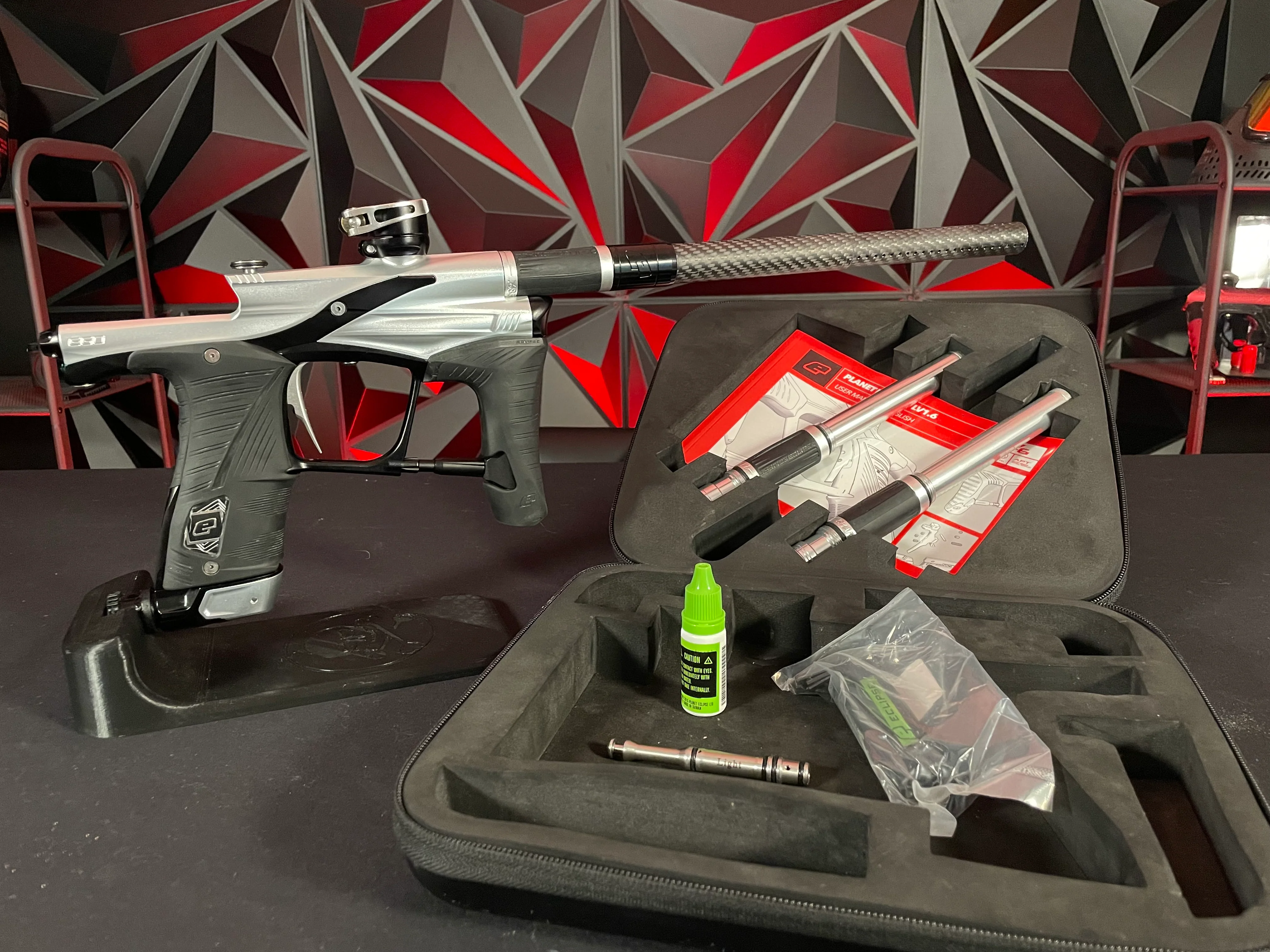 Used Planet Eclipse LV1.6 Paintball Gun - Silver/Black w/ Full FL Kit - Image 7