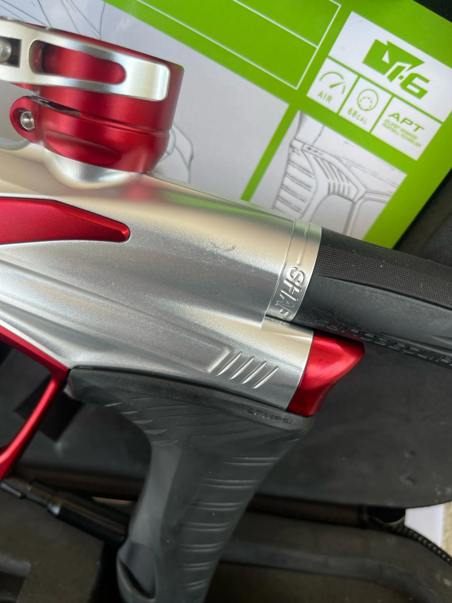 Used Planet Eclipse LV1.6 Paintball Gun - Silver / Red - Image 14