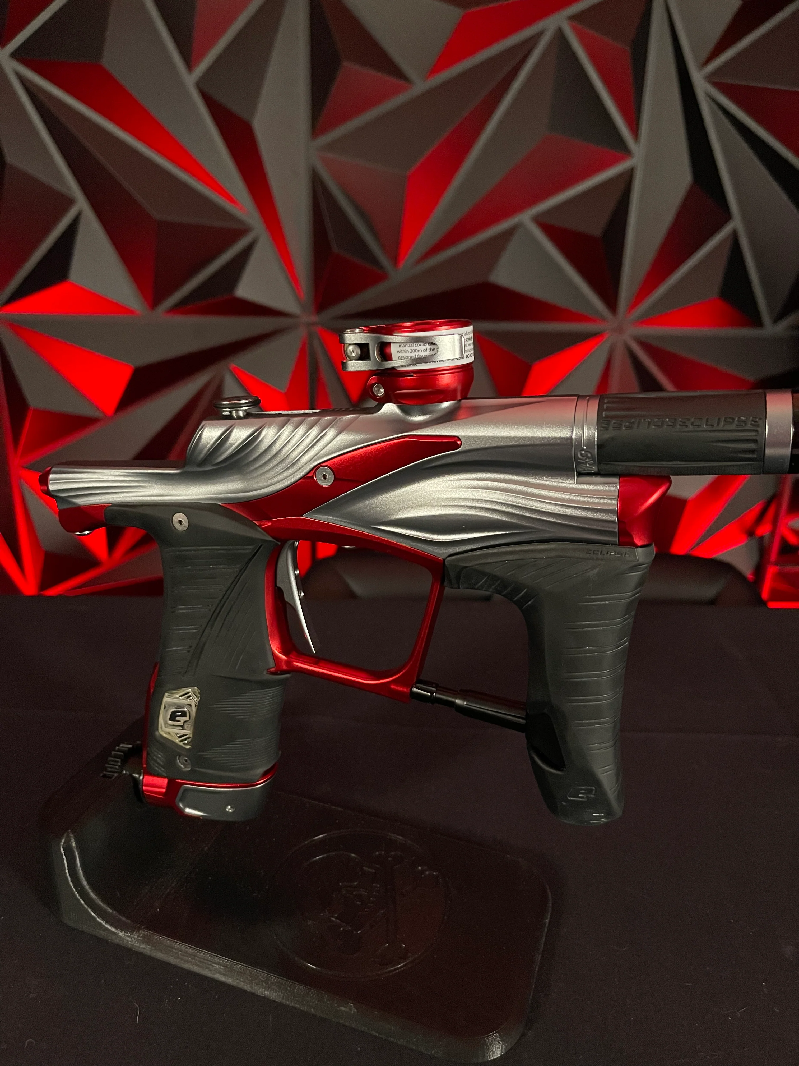 Used Planet Eclipse LV1.6 Paintball Gun - Teahupo Silver/Red w/Deuce Trigger, SSC Bolt, SSC Spare Parts Kit - Image 3