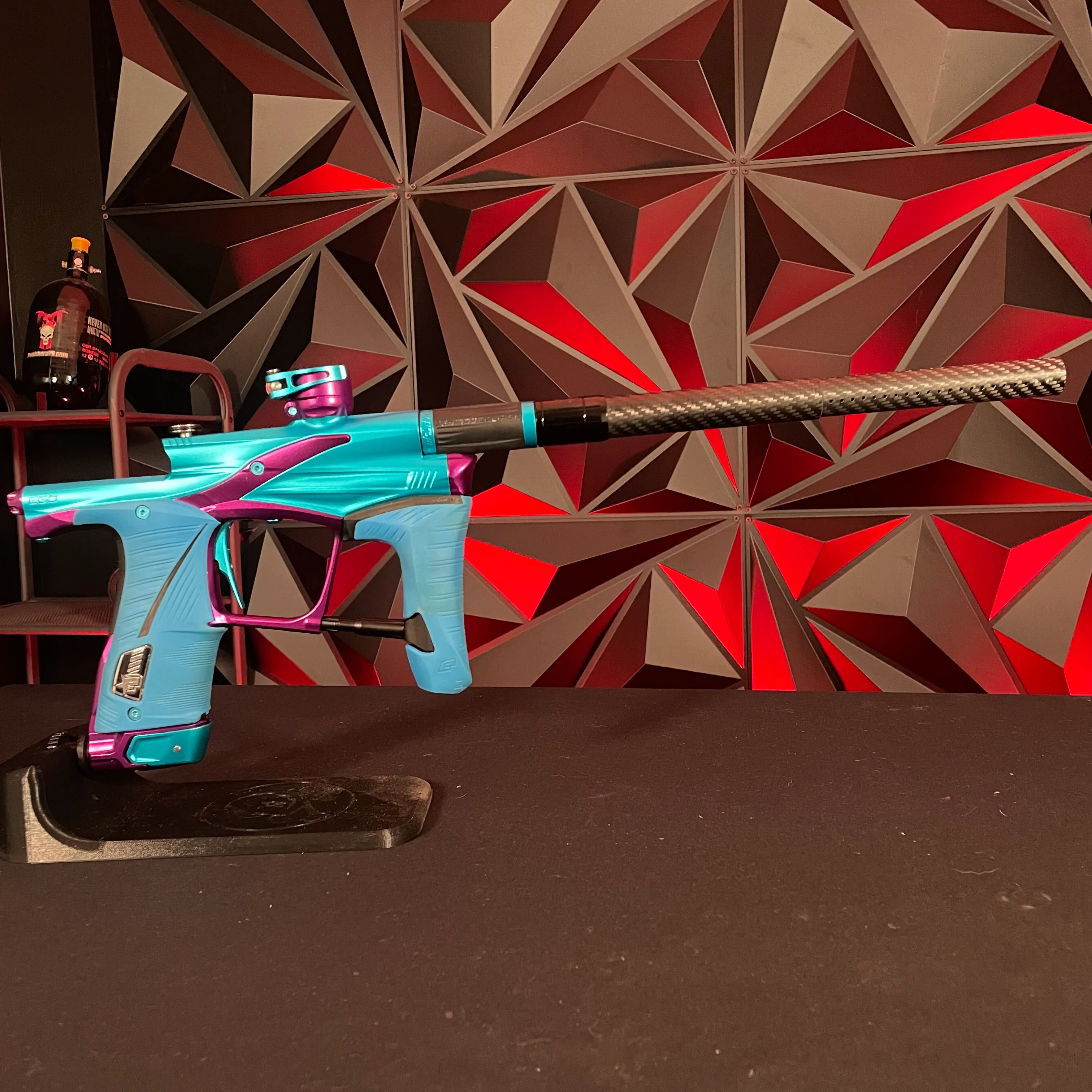 Used Planet Eclipse LV1.6 Paintball Gun - Teal/Purple w/Blue Grip Kit - Image 6