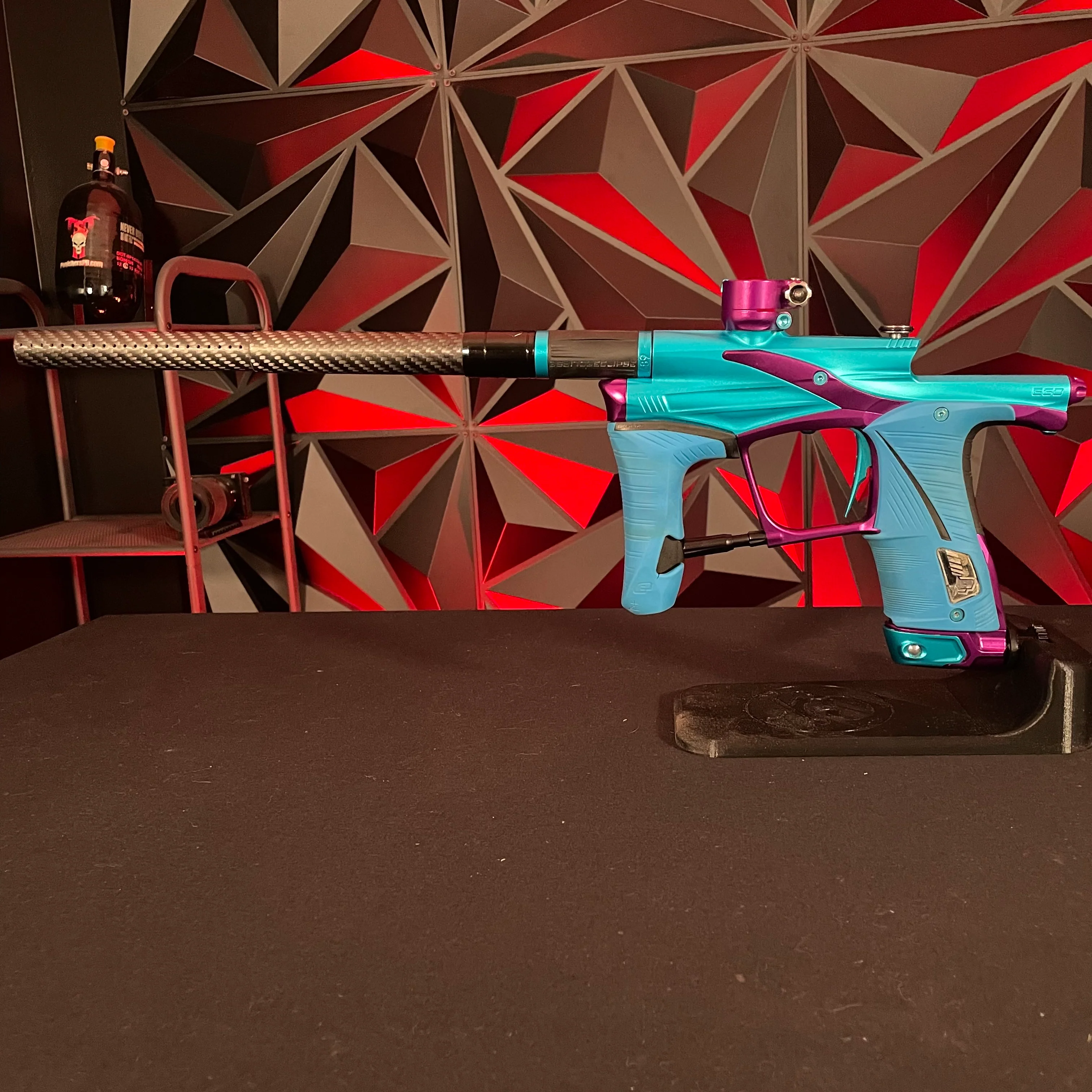 Used Planet Eclipse LV1.6 Paintball Gun - Teal/Purple w/Blue Grip Kit - Image 7