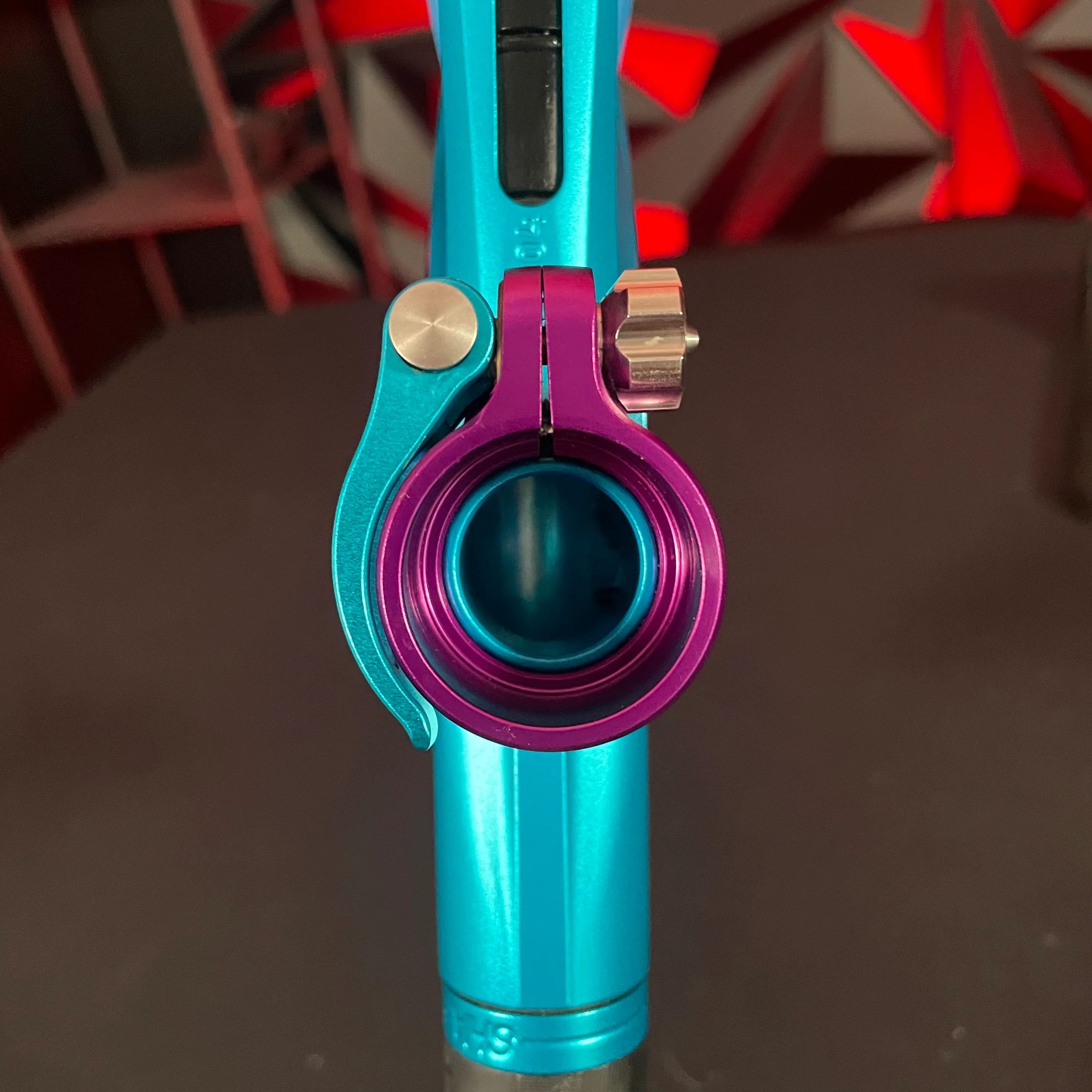 Used Planet Eclipse LV1.6 Paintball Gun - Teal/Purple w/Blue Grip Kit - Image 9