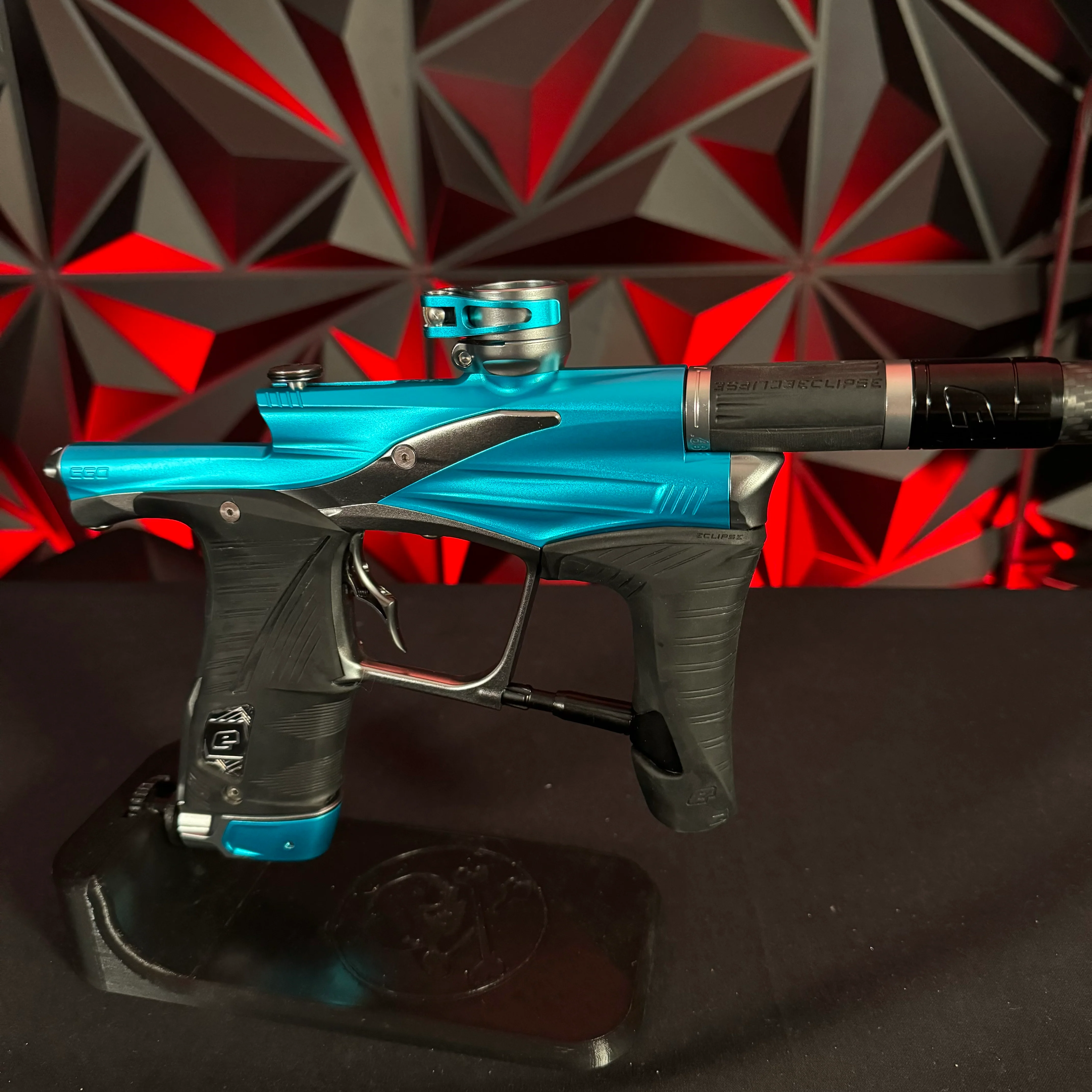 Used Planet Eclipse Lv1.6 Paintball Gun - Zircon (Teal / Grey) w/ Infamous Deuce Trigger - Image 3