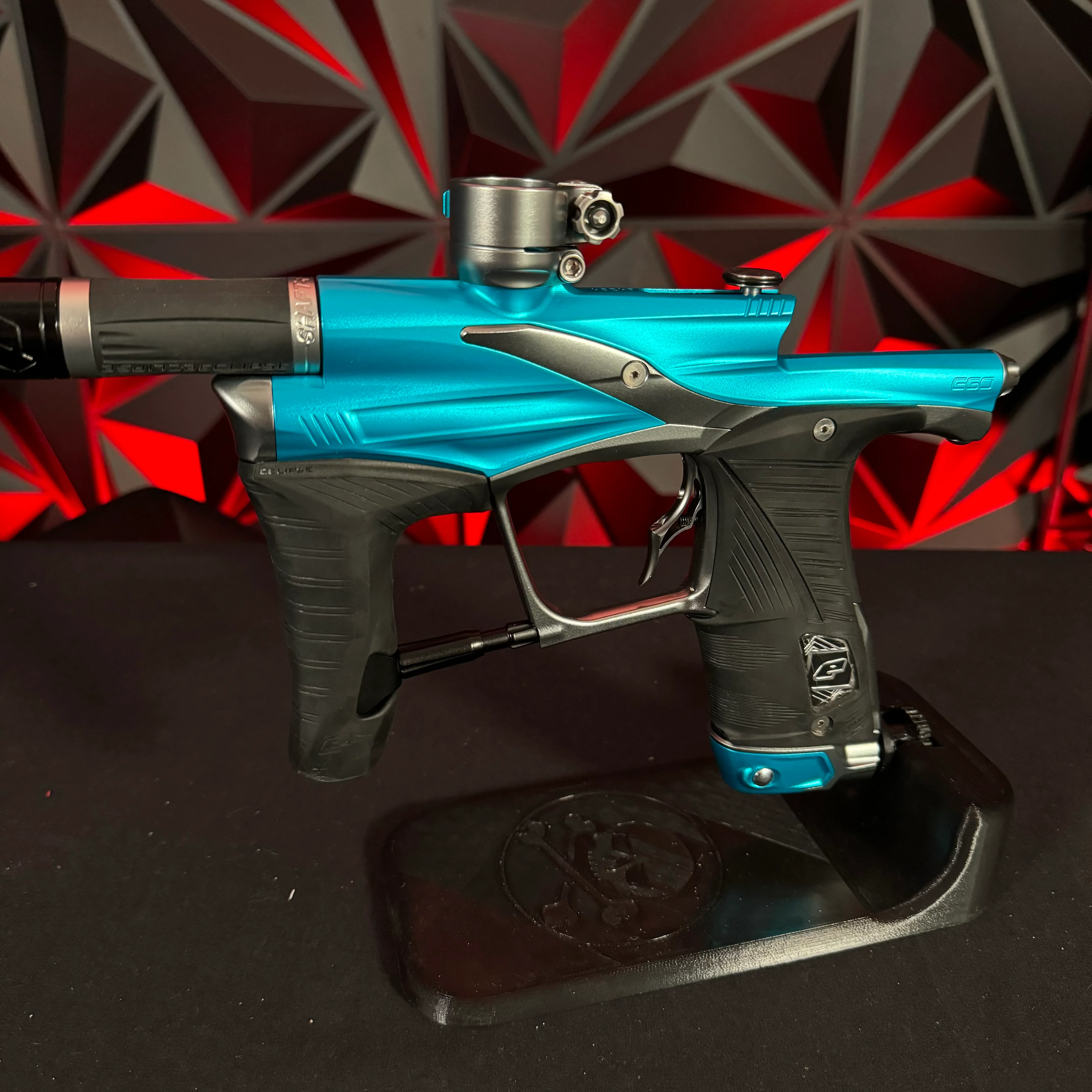 Used Planet Eclipse Lv1.6 Paintball Gun - Zircon (Teal / Grey) w/ Infamous Deuce Trigger - Image 4