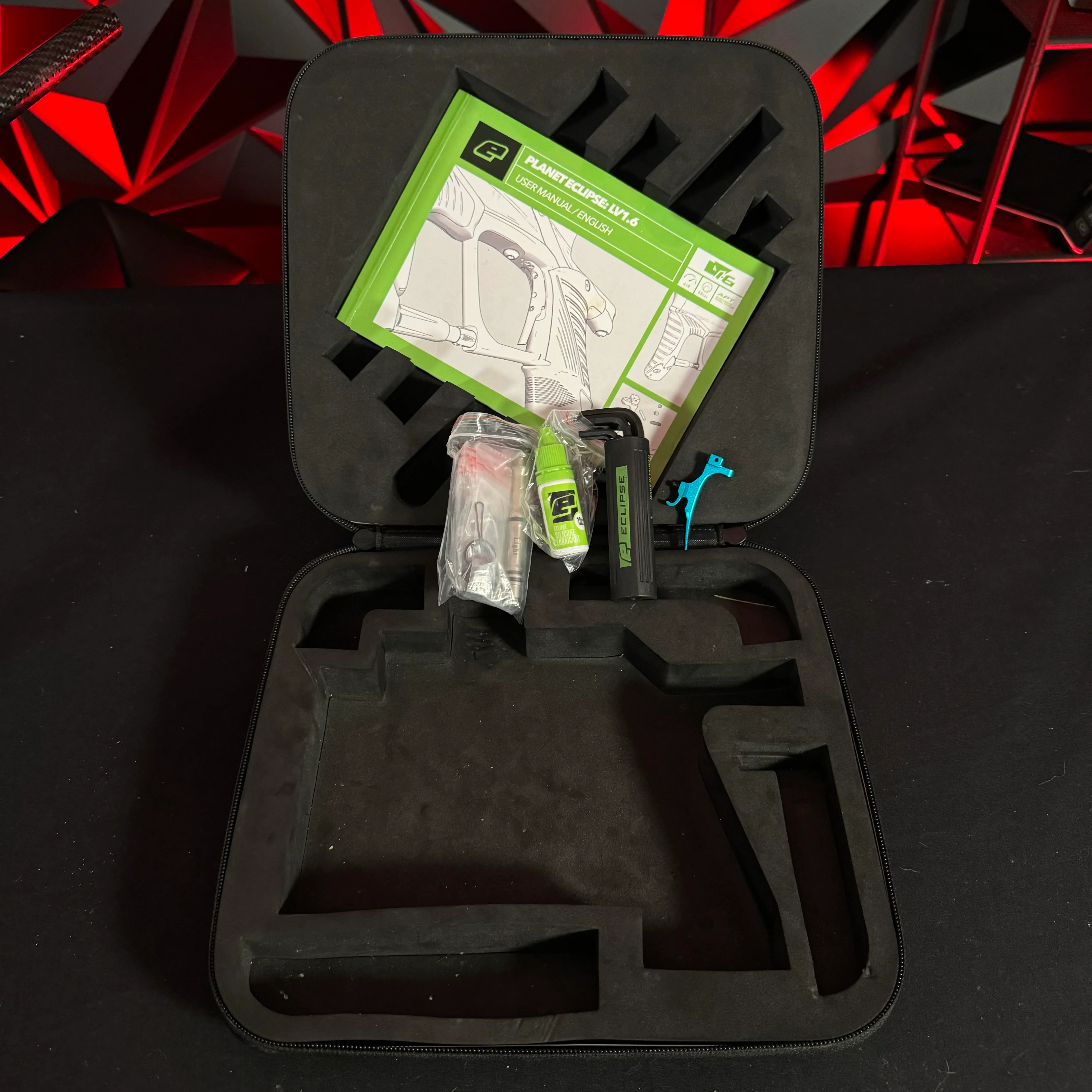 Used Planet Eclipse Lv1.6 Paintball Gun - Zircon (Teal / Grey) w/ Infamous Deuce Trigger - Image 8