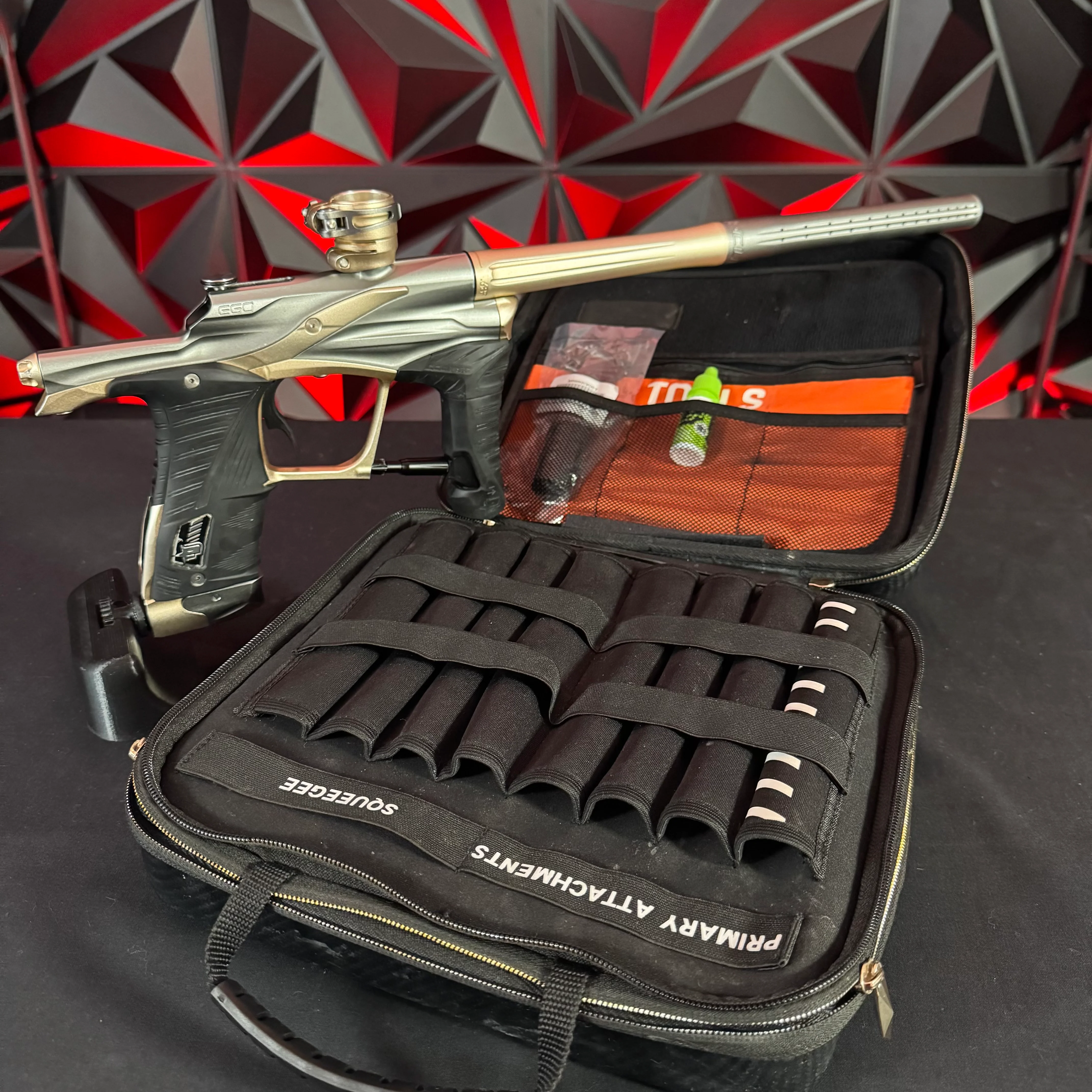 Used Planet Eclipse LV1 Paintball Gun - Pewter/Sandstone w/ Scythe Trigger *Solenoid Checked*