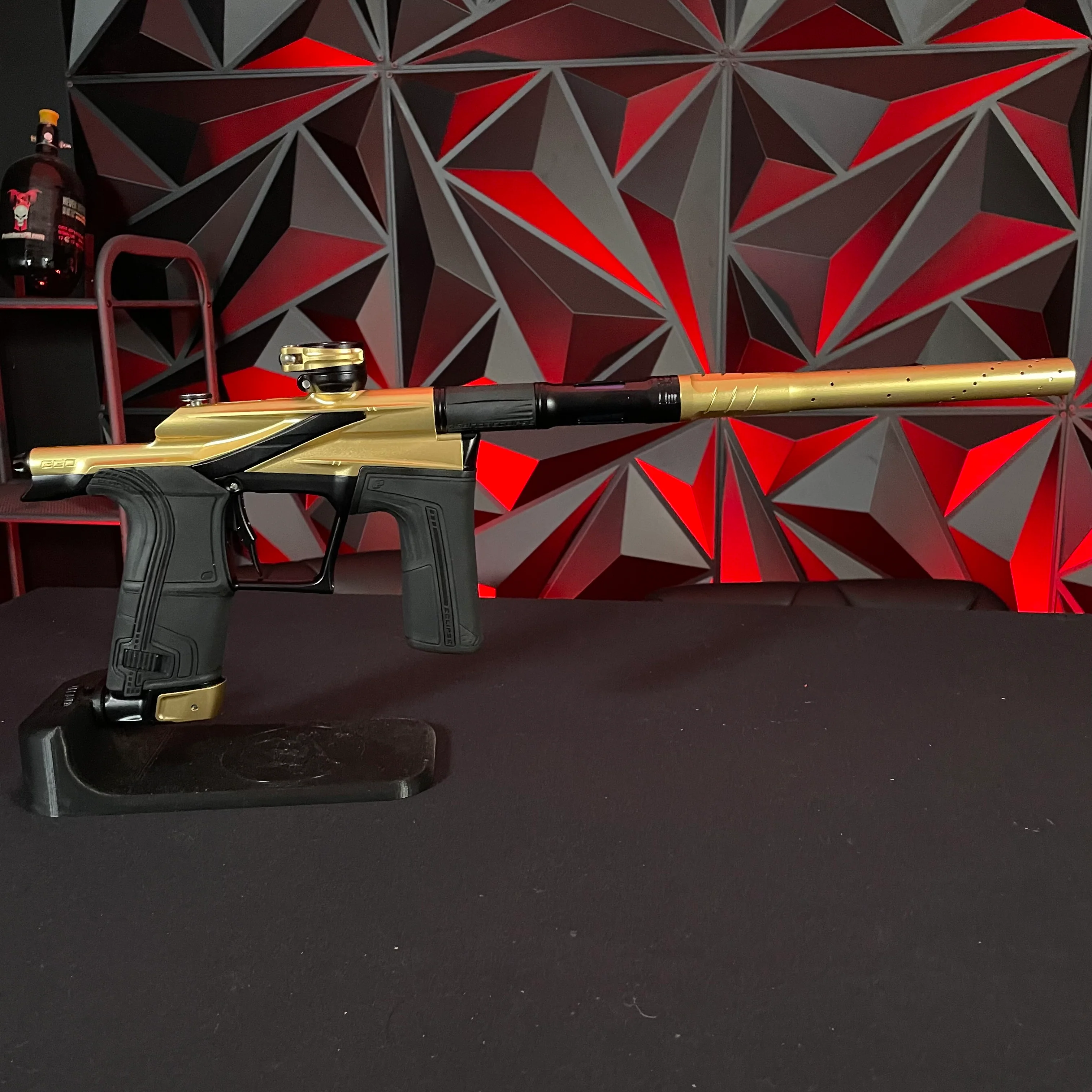 Used Planet Eclipse LV2 Paintball Gun - Gold/Black w/Deuce Trigger and 5 PWR Inserts - Image 5