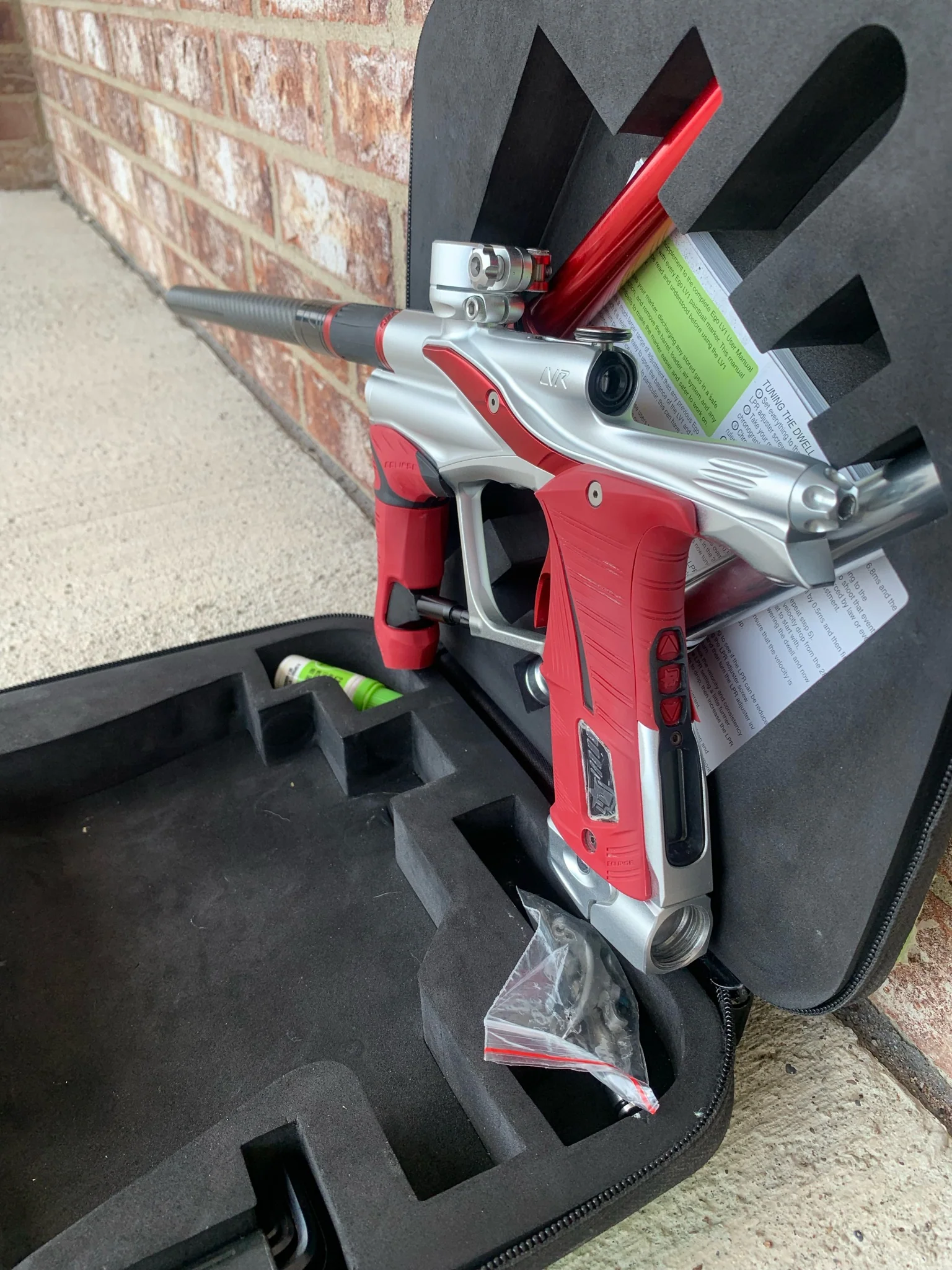 Used Planet Eclipse LVR Paintball Gun - Silver/Red - Image 2