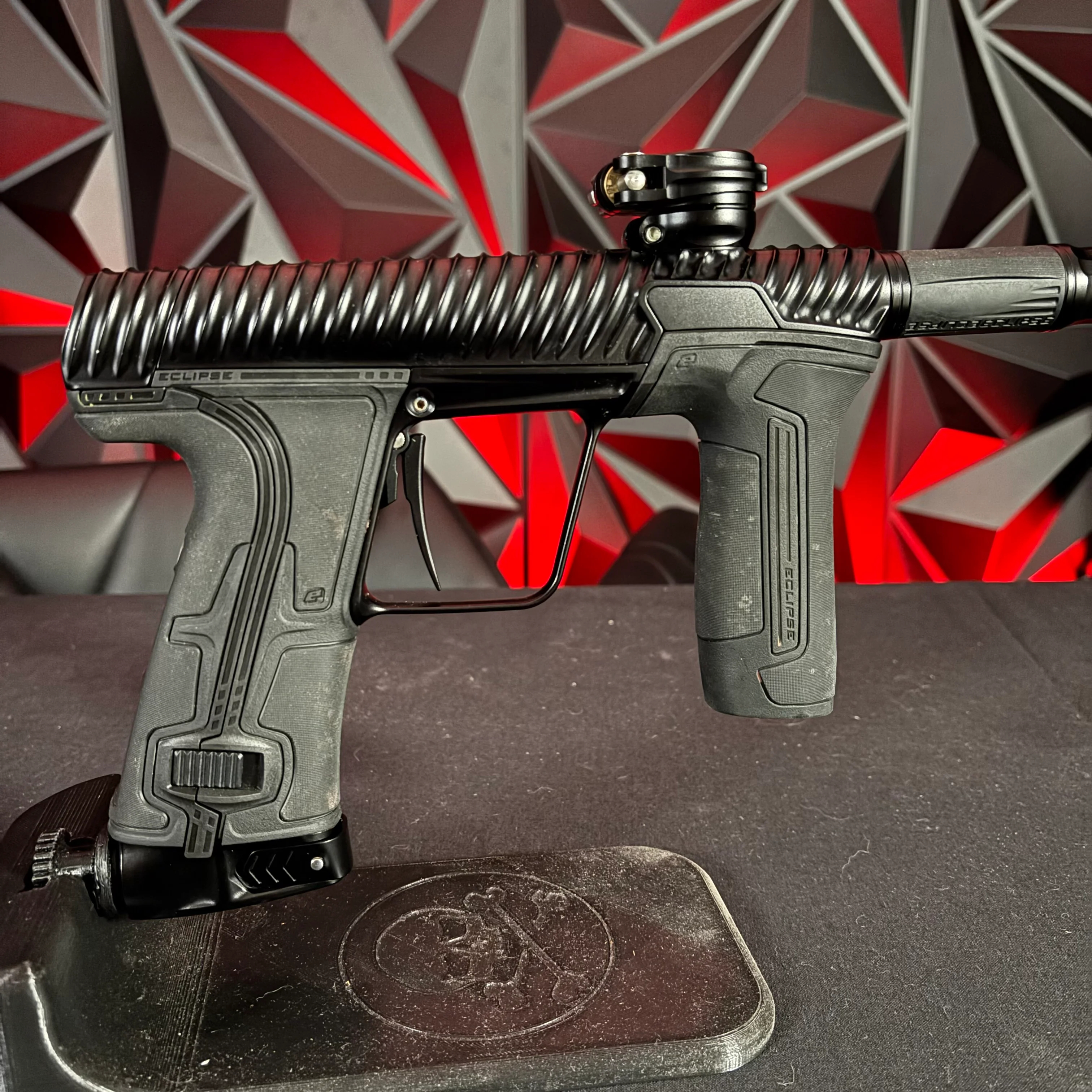 Used Planet Eclipse Twister CS3 Paintball Gun - Stealth w/ blood splatter tip - Image 2