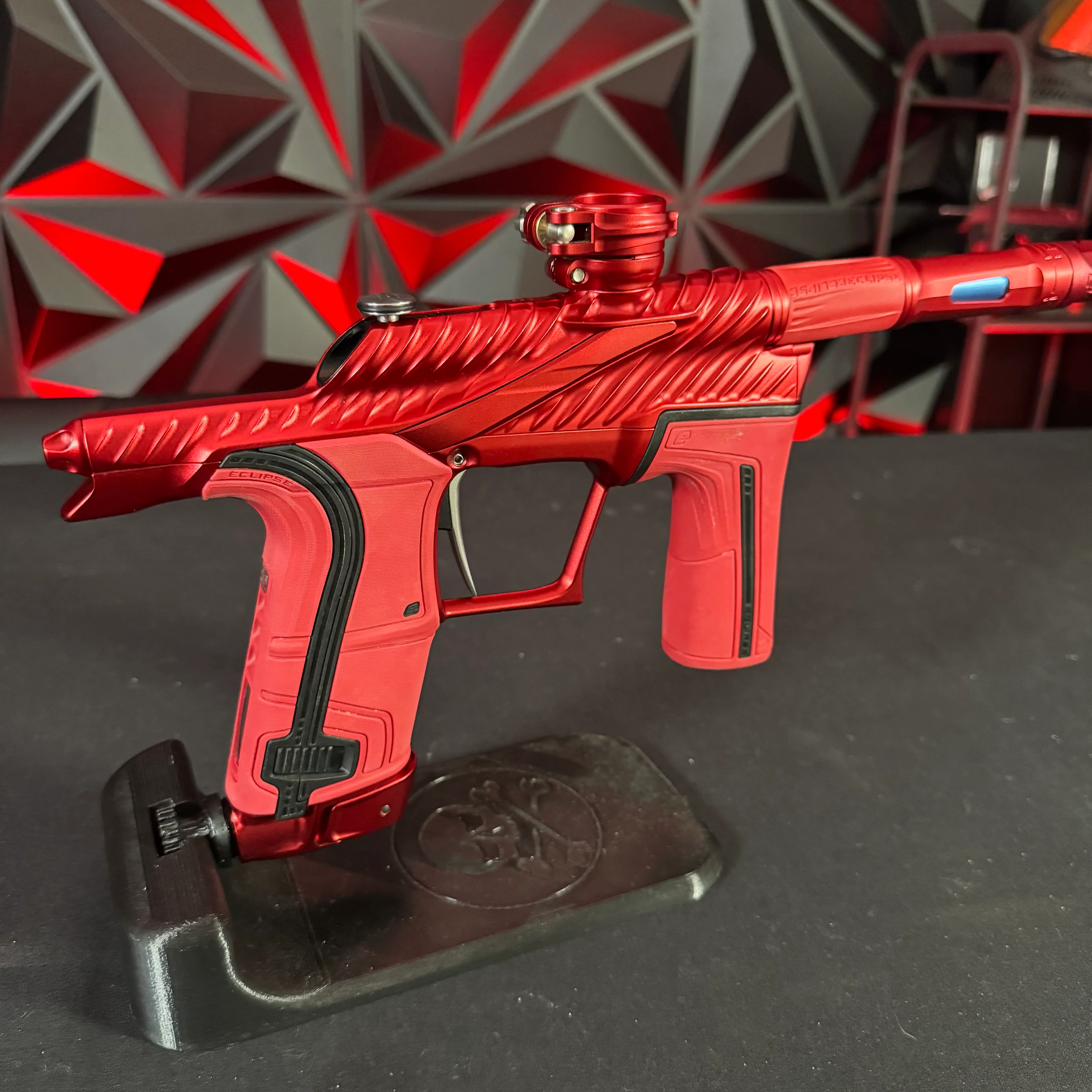 Used Planet Eclipse Twister LV2 Paintball Marker - Solid Red (O-Neg) w/Red Grip Kit - Image 2