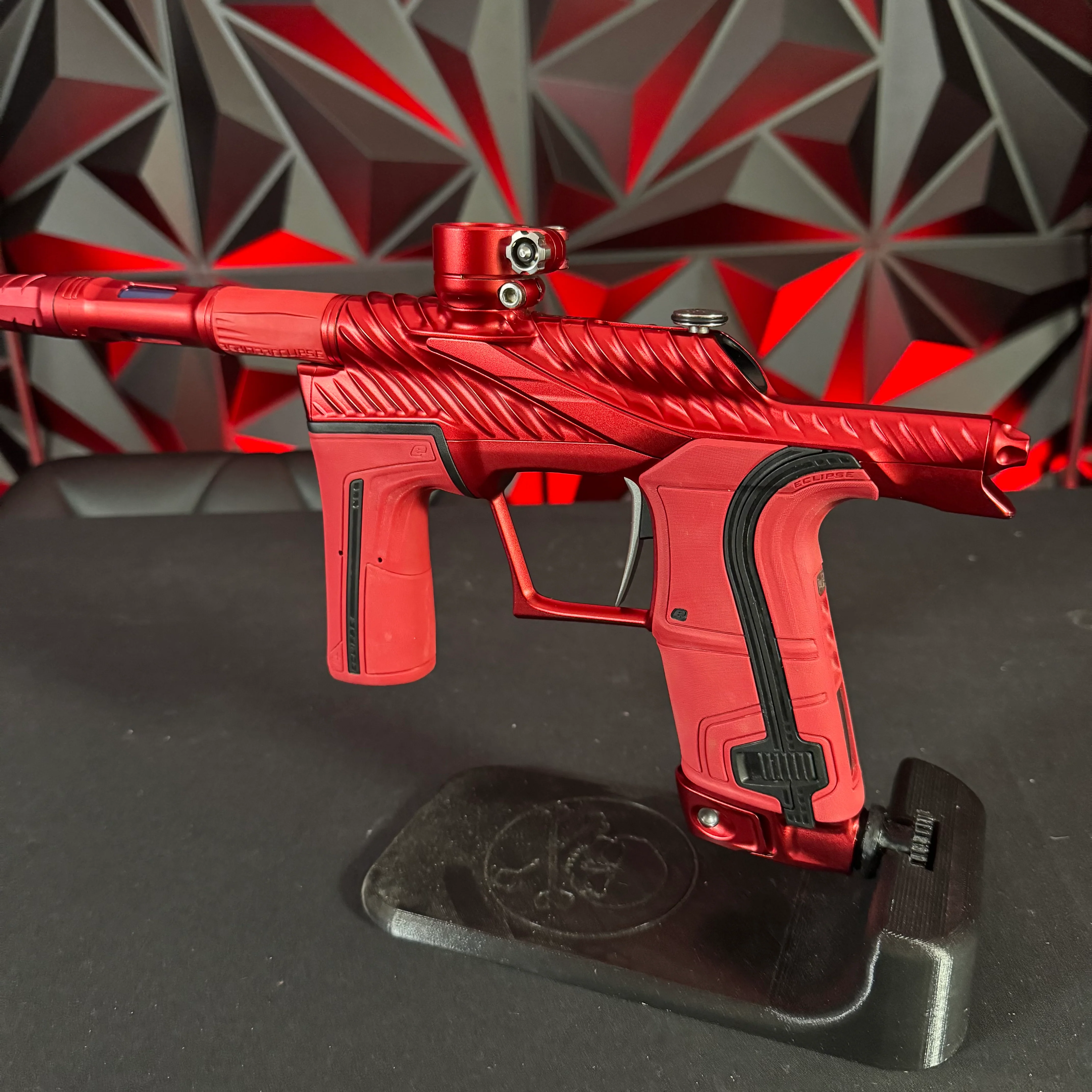 Used Planet Eclipse Twister LV2 Paintball Marker - Solid Red (O-Neg) w/Red Grip Kit - Image 3