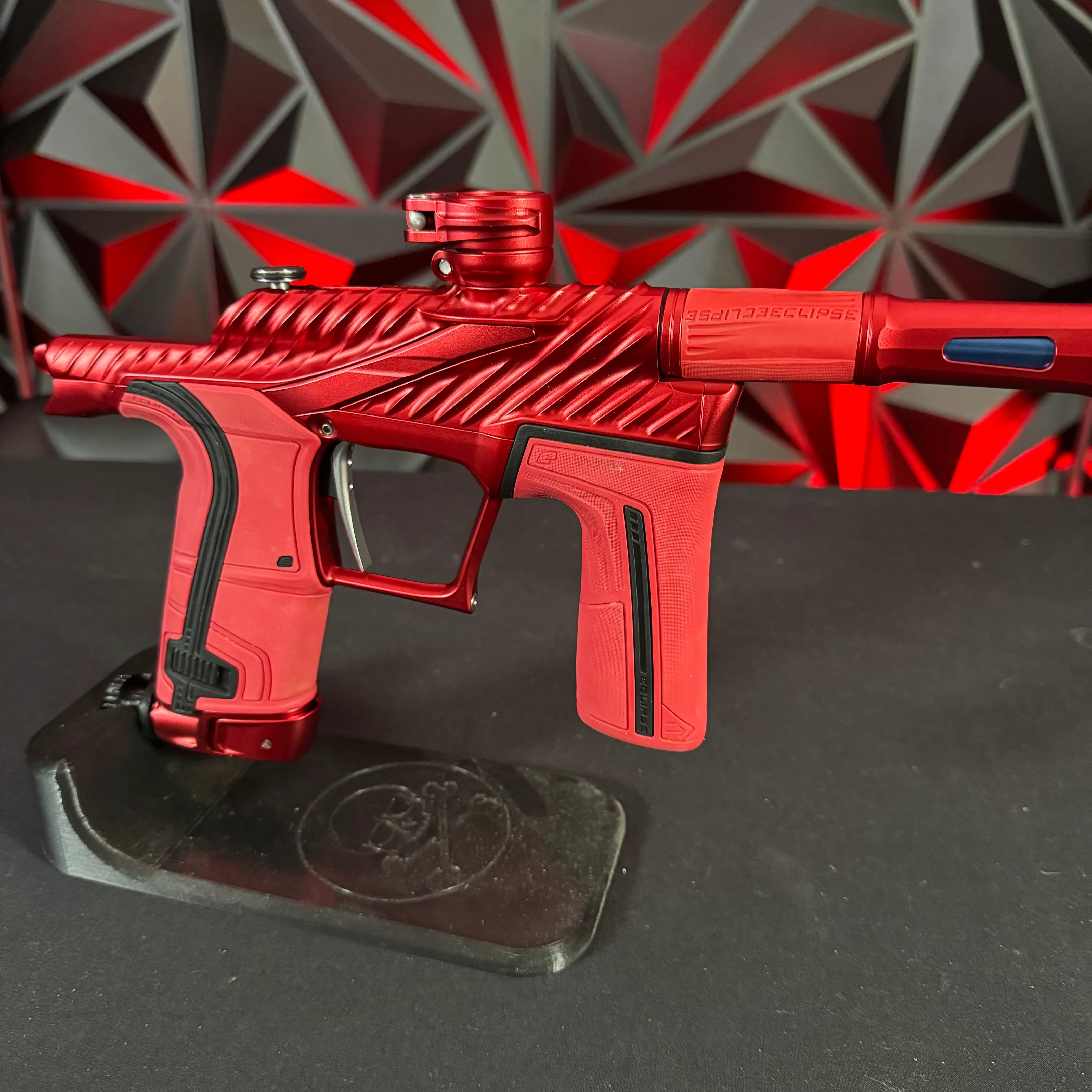 Used Planet Eclipse Twister LV2 Paintball Marker - Solid Red (O-Neg) w/Red Grip Kit - Image 4