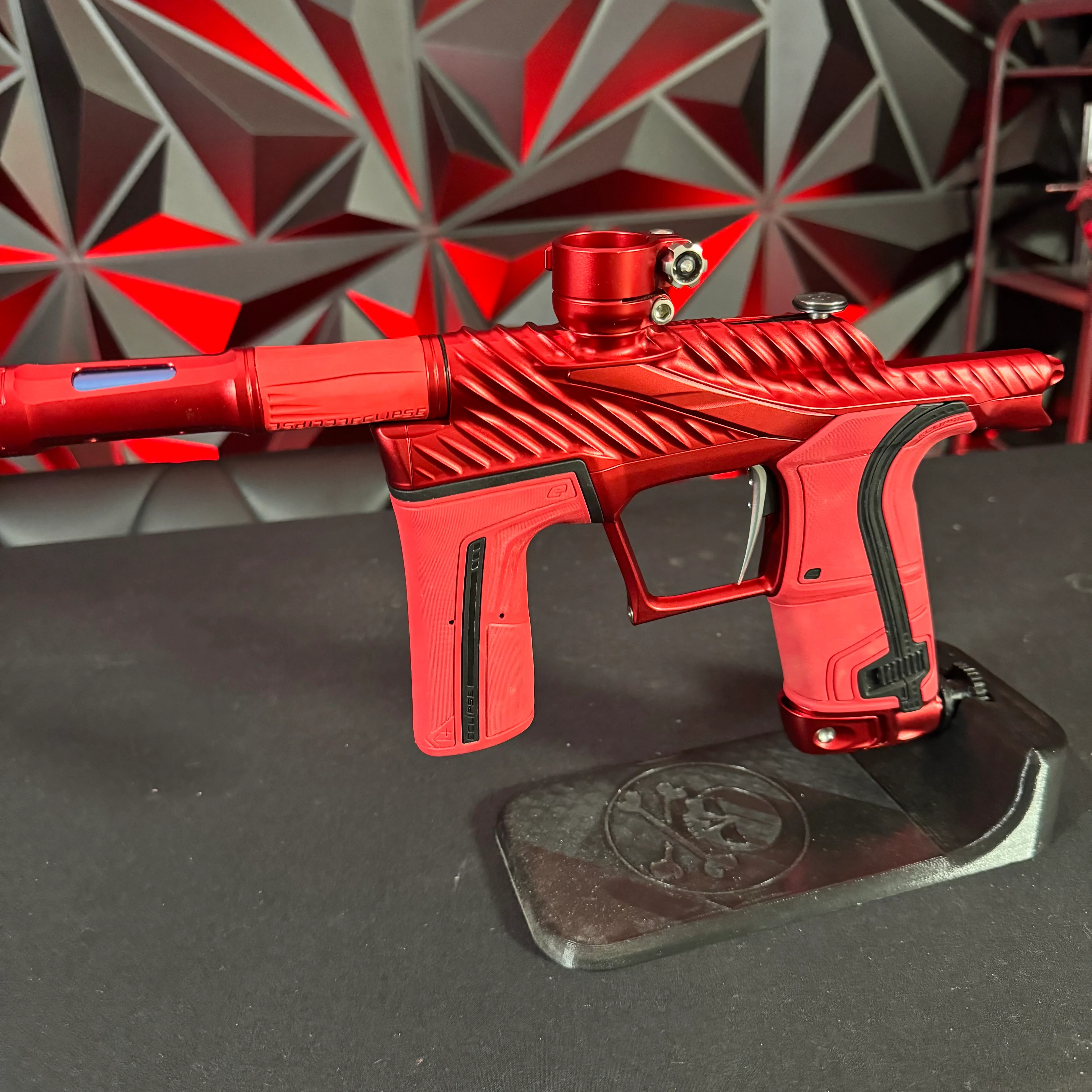 Used Planet Eclipse Twister LV2 Paintball Marker - Solid Red (O-Neg) w/Red Grip Kit - Image 5