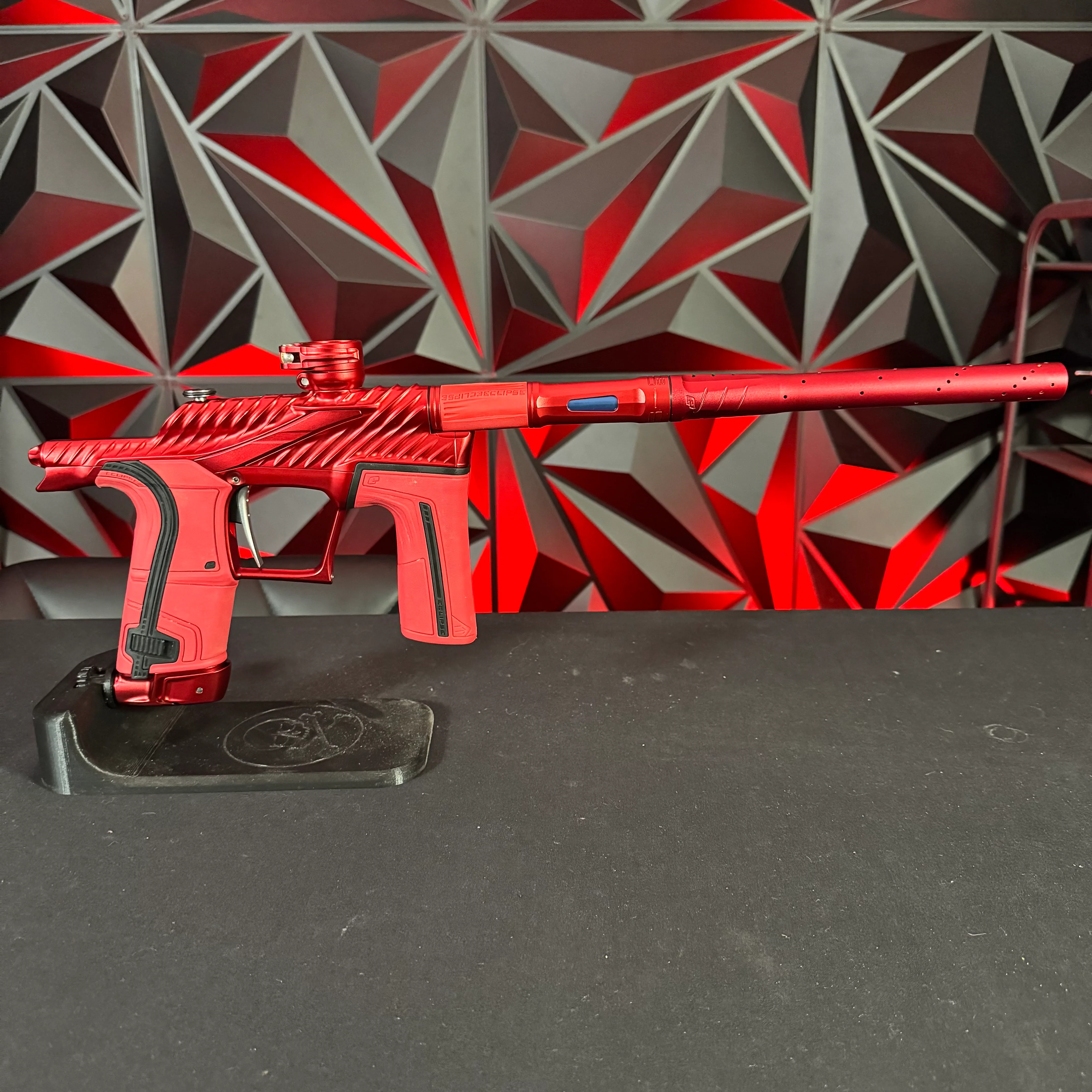 Used Planet Eclipse Twister LV2 Paintball Marker - Solid Red (O-Neg) w/Red Grip Kit - Image 6