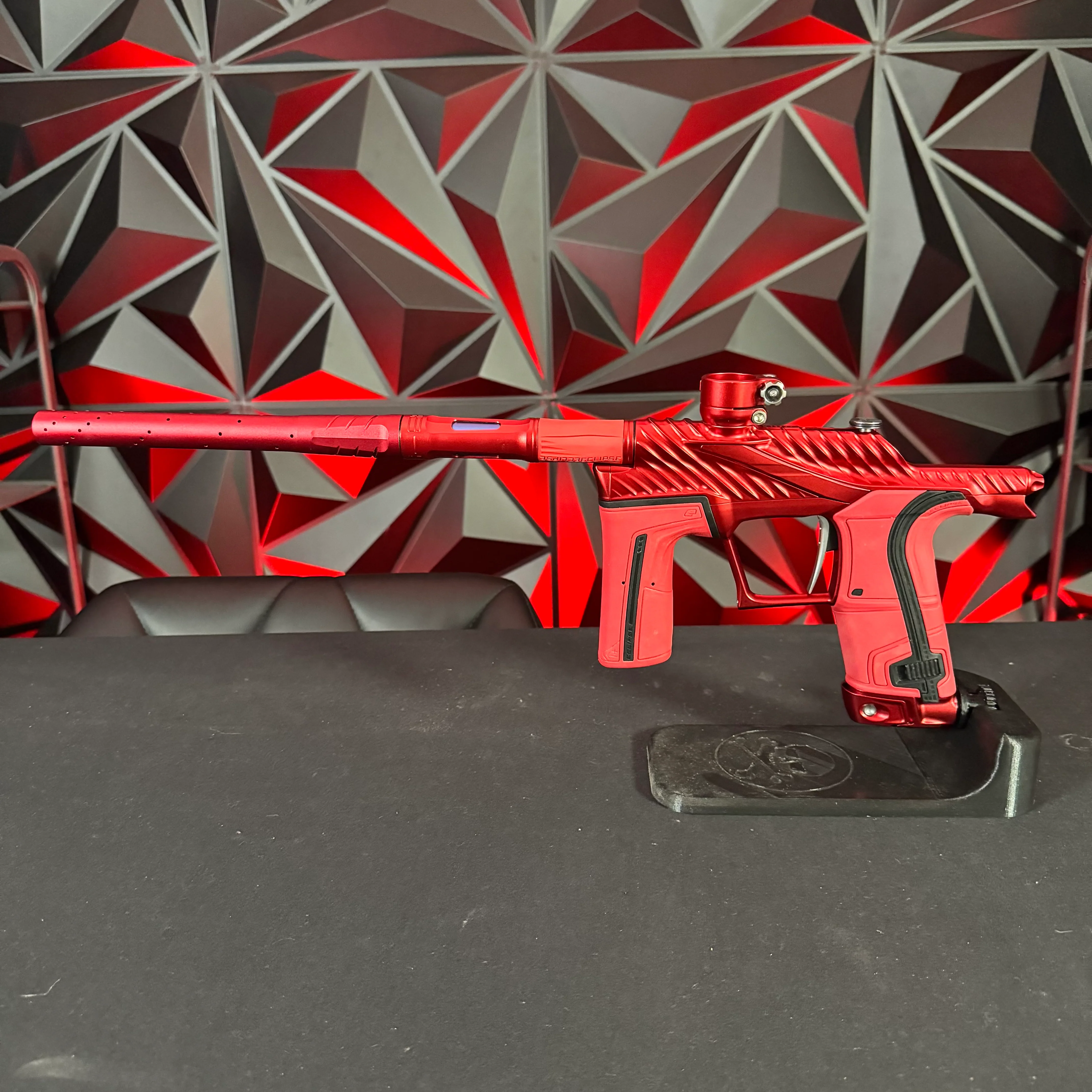 Used Planet Eclipse Twister LV2 Paintball Marker - Solid Red (O-Neg) w/Red Grip Kit - Image 7