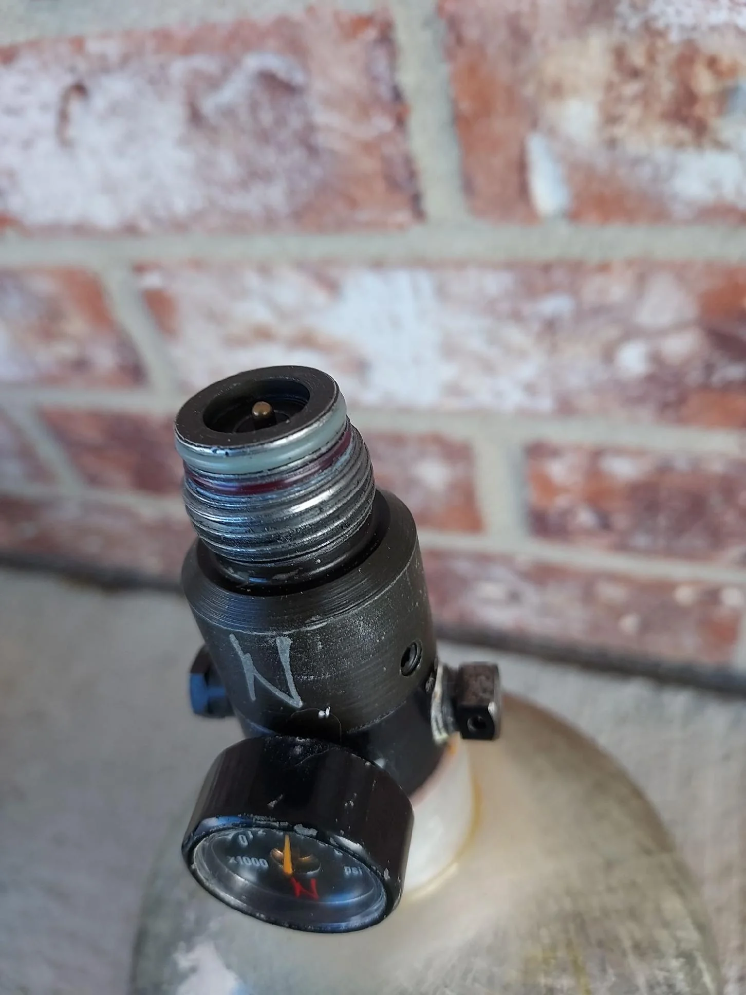 Used Pure Energy 68/4500 Paintball Tank- Ninja Standard Regulator with Empire Thread Protector and Exalt Tank Cover - Image 5