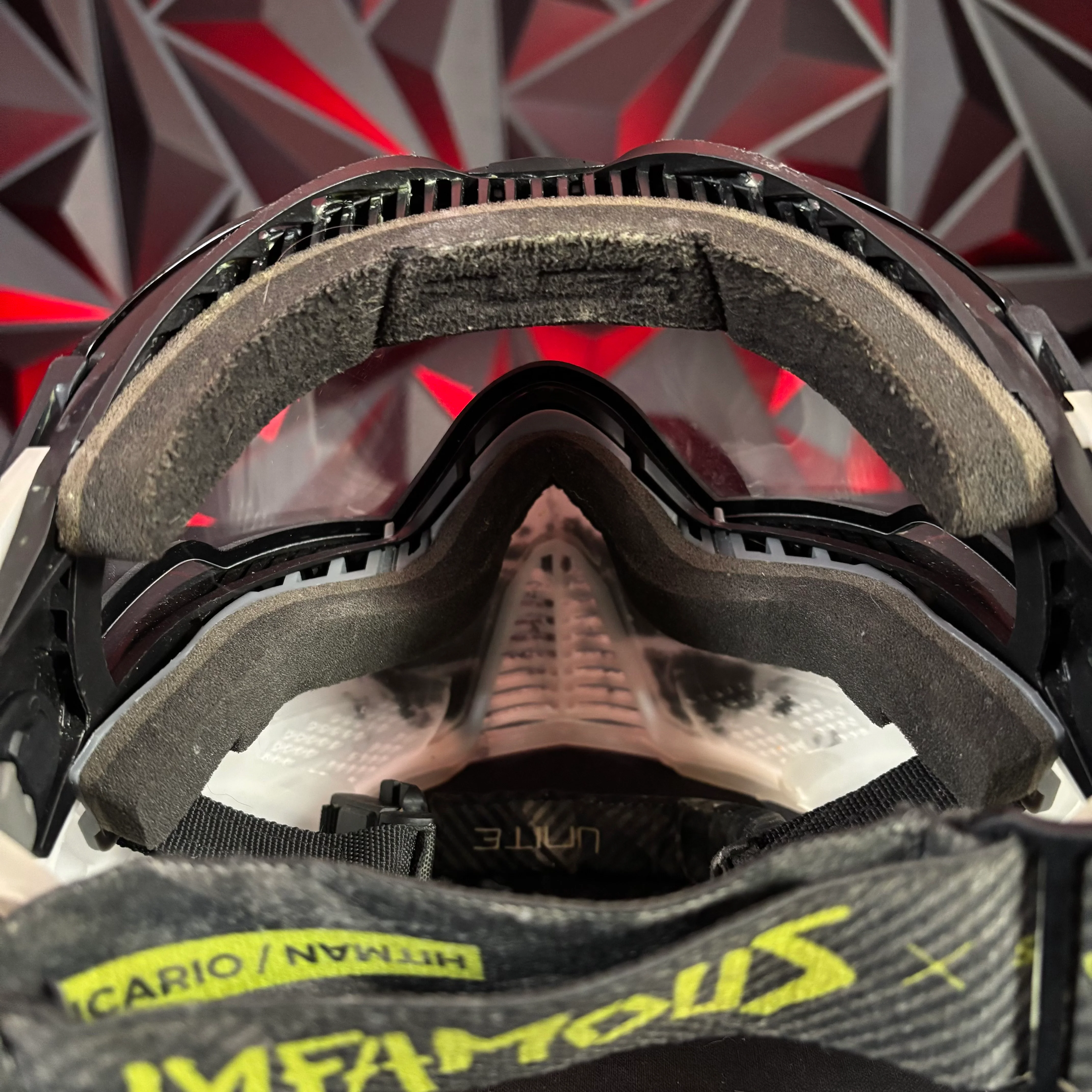 Used Push/Infamous Paintball Mask - Clear Skull w/Hard Case & HD Lens - Image 5