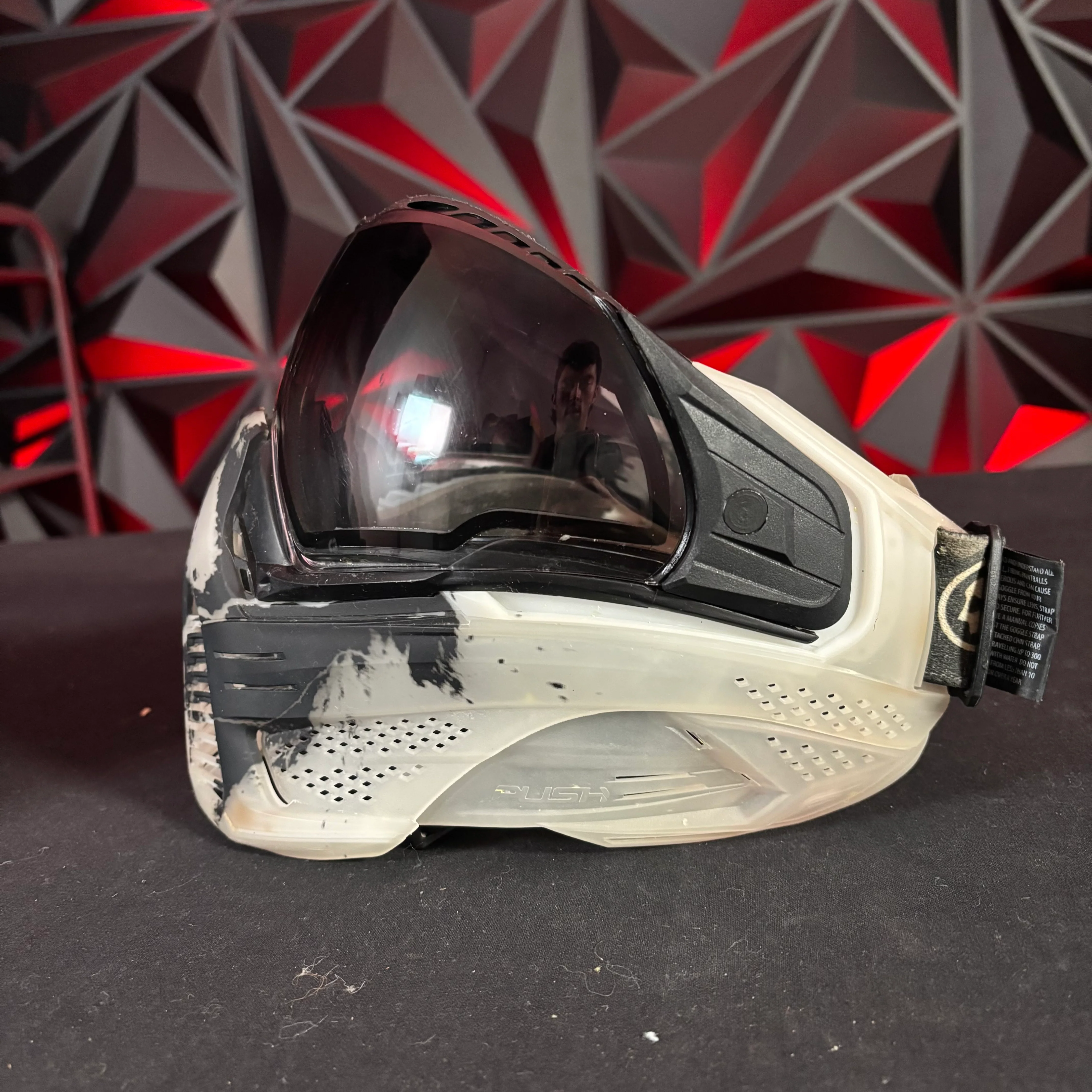 Used Push/Infamous Paintball Mask - Clear Skull w/Hard Case & HD Lens - Image 6