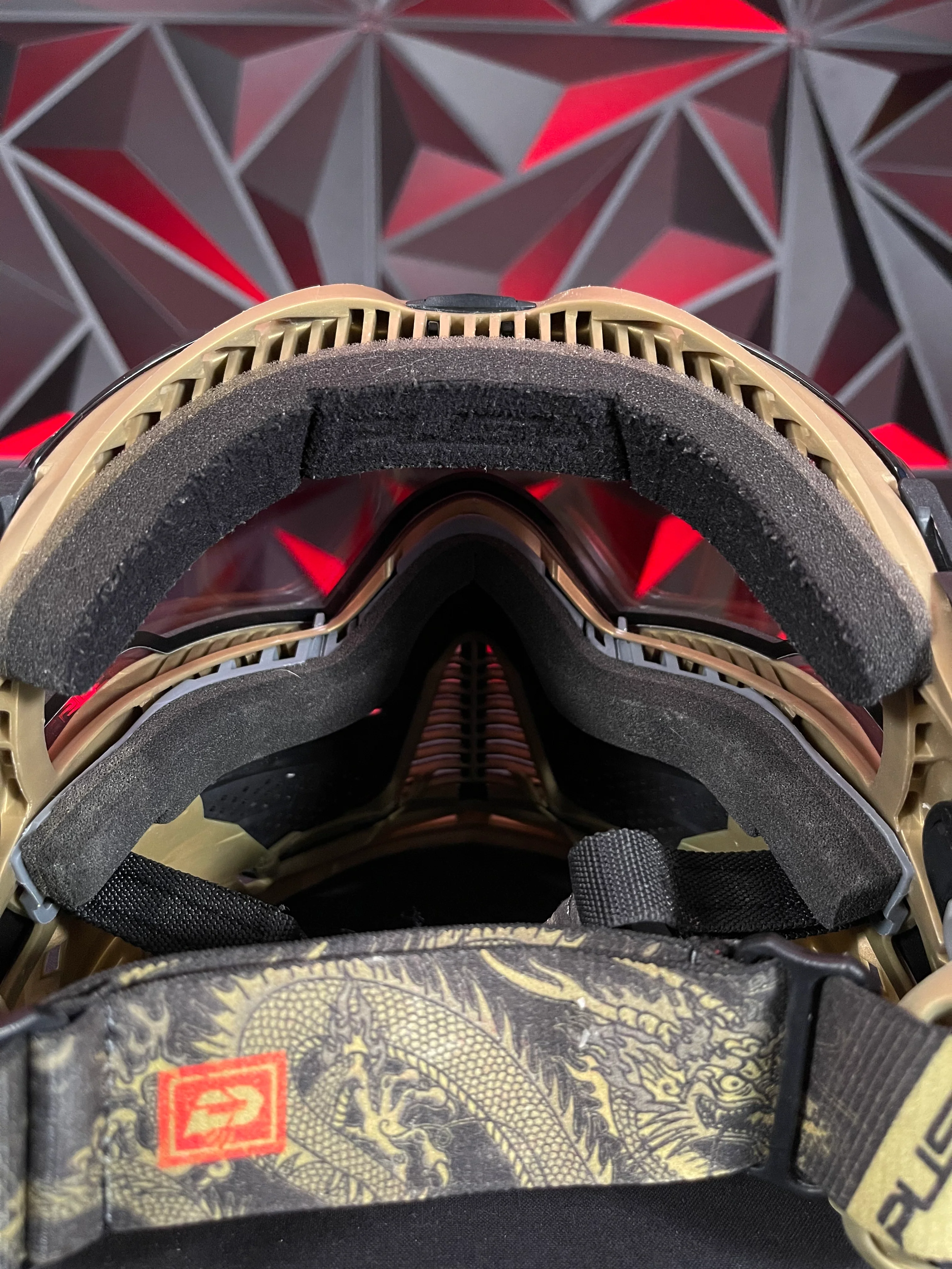 Used Push Unite Paintball Mask - Black/Gold w/Carbon Hard Case - Image 5