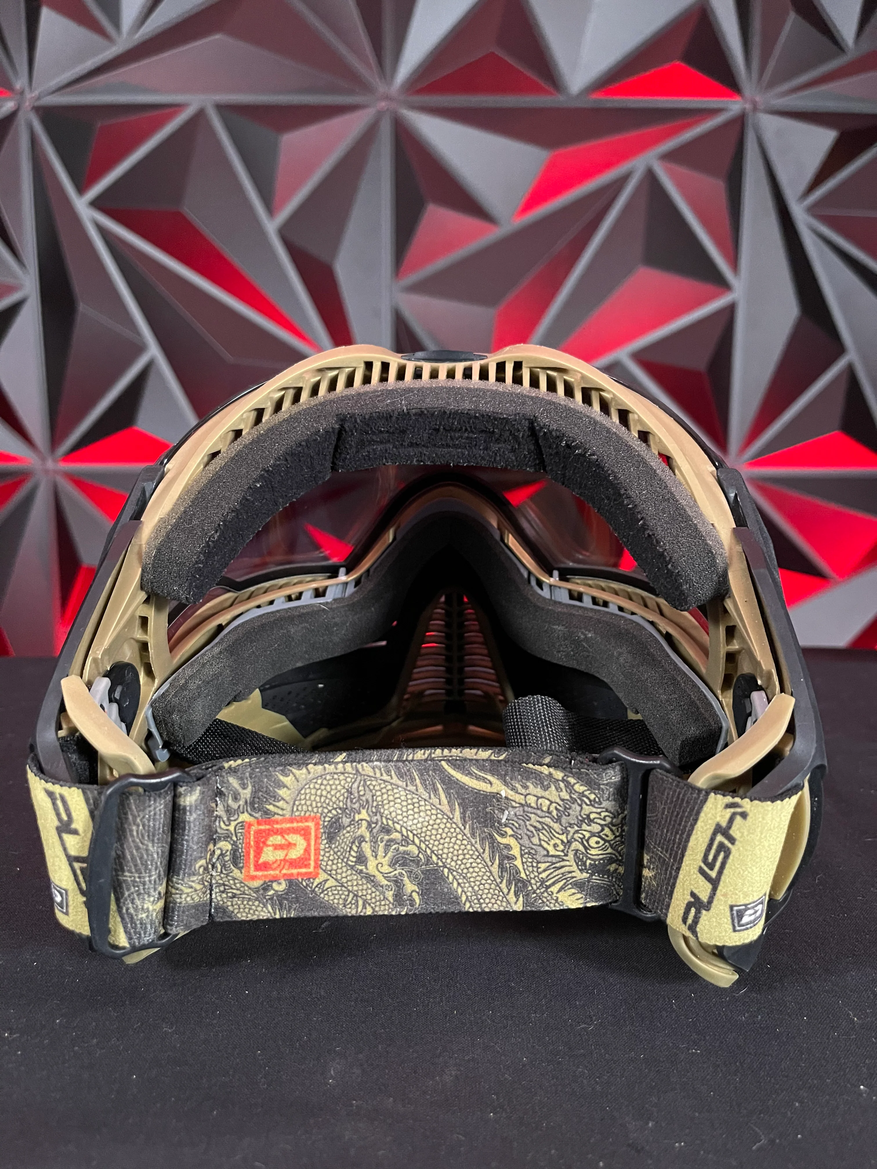 Used Push Unite Paintball Mask - Black/Gold w/Carbon Hard Case - Image 6