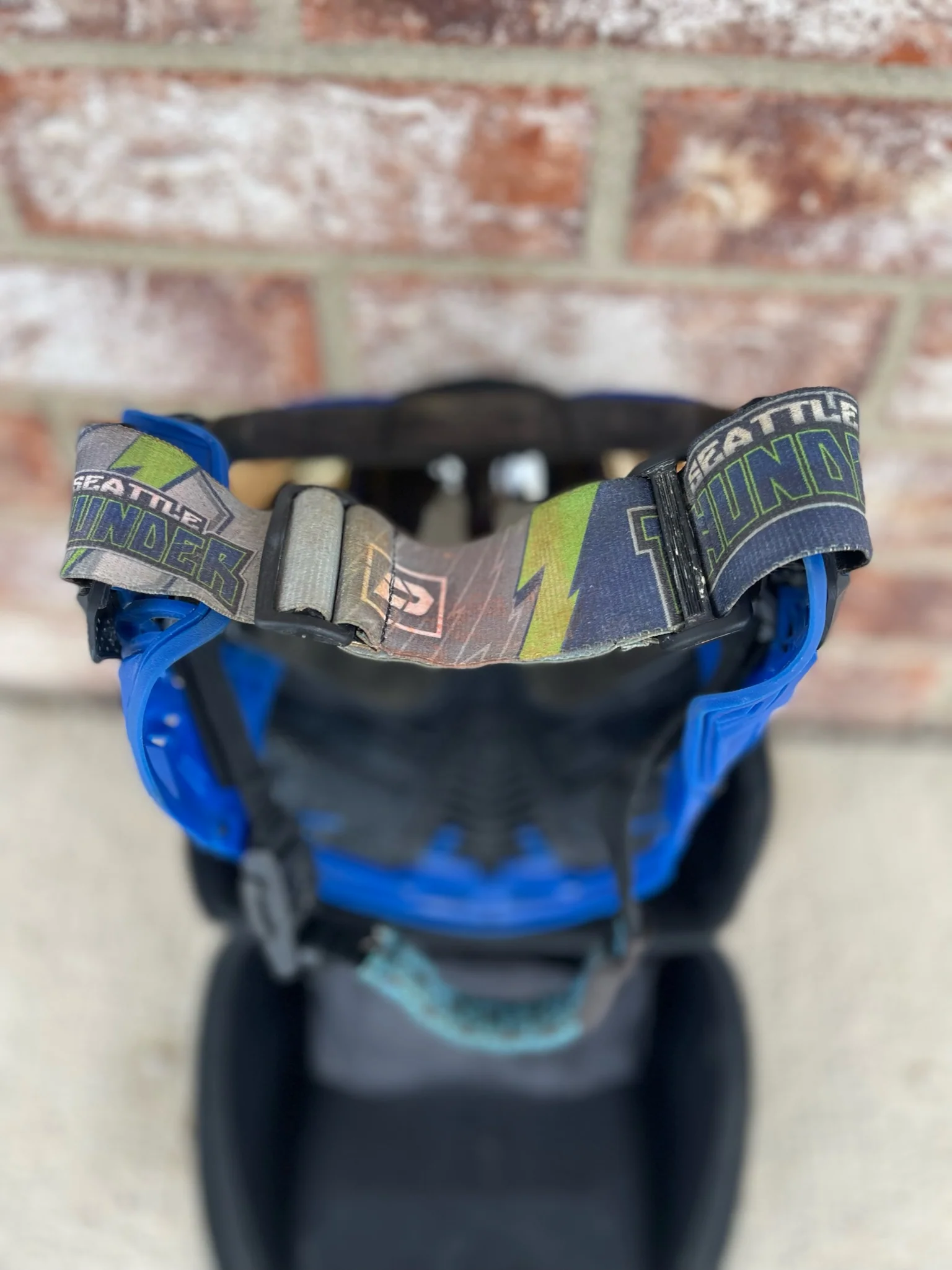 Used Push Unite Black Camo Seattle Thunder LE Paintball Mask w/ Chin Extension - Image 2