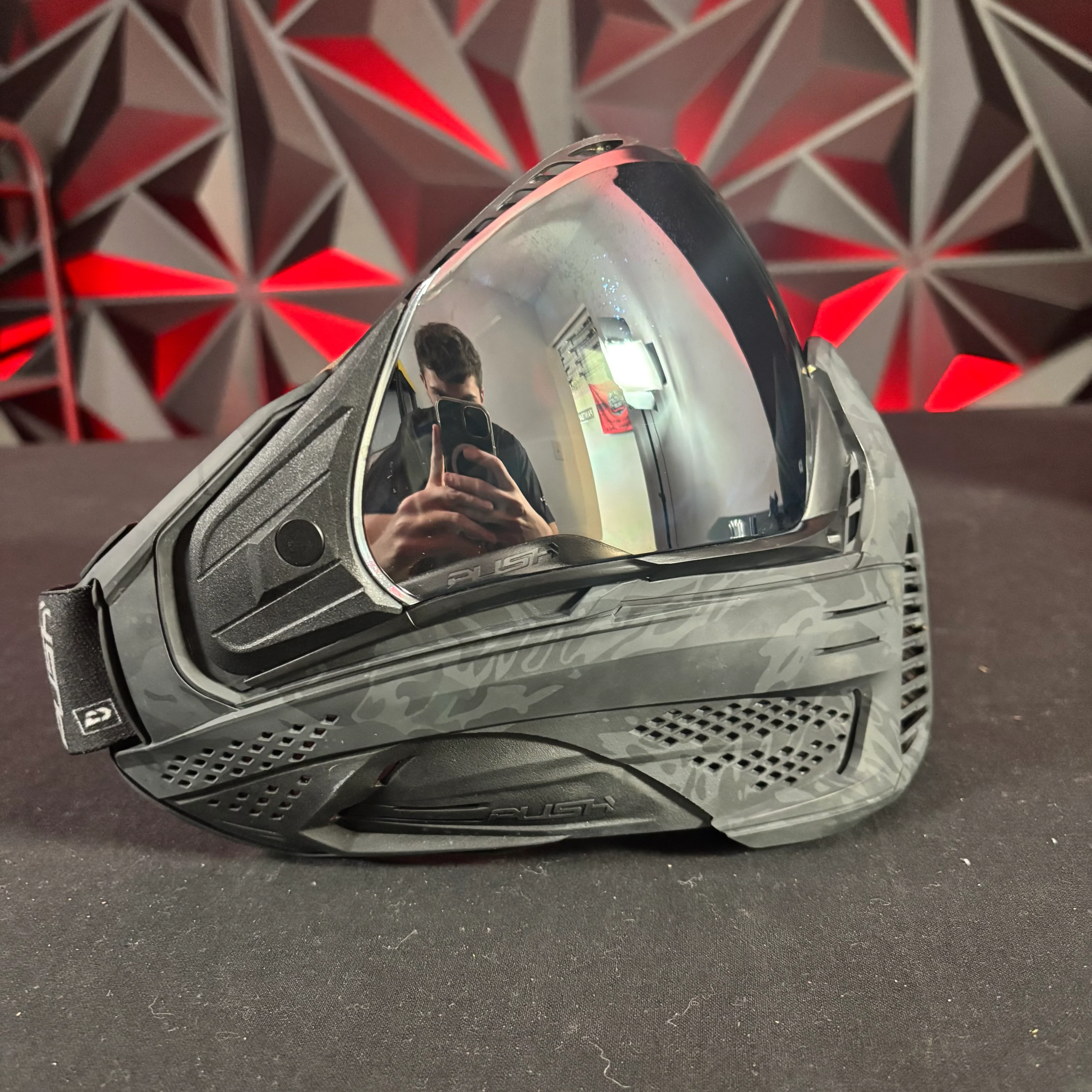 Used Push Unite Paintball Mask - Black Camo w/Hard Case - Image 2