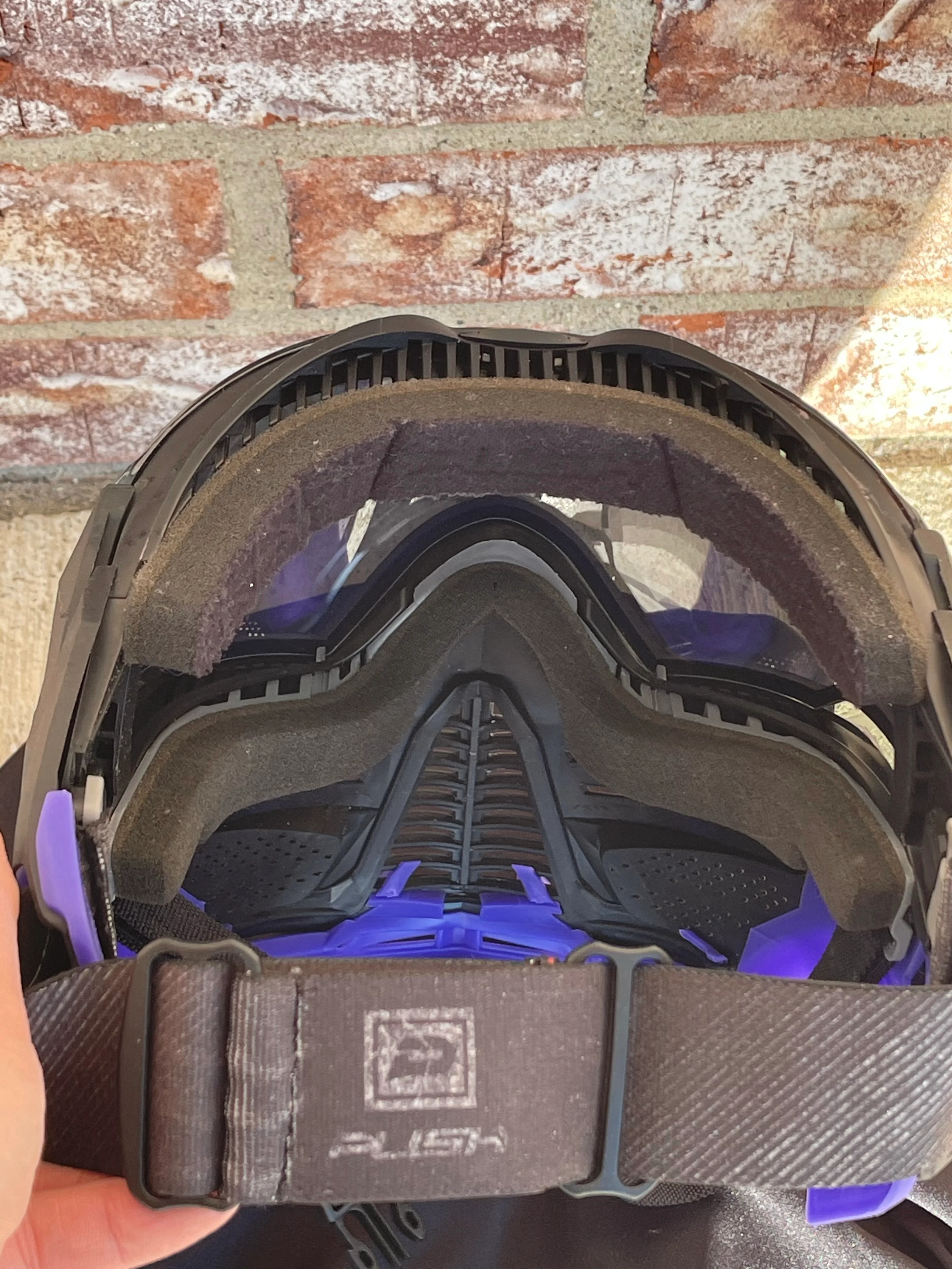 Used Push Unite Paintball Mask - Black with Purple Chin Extender - Image 4