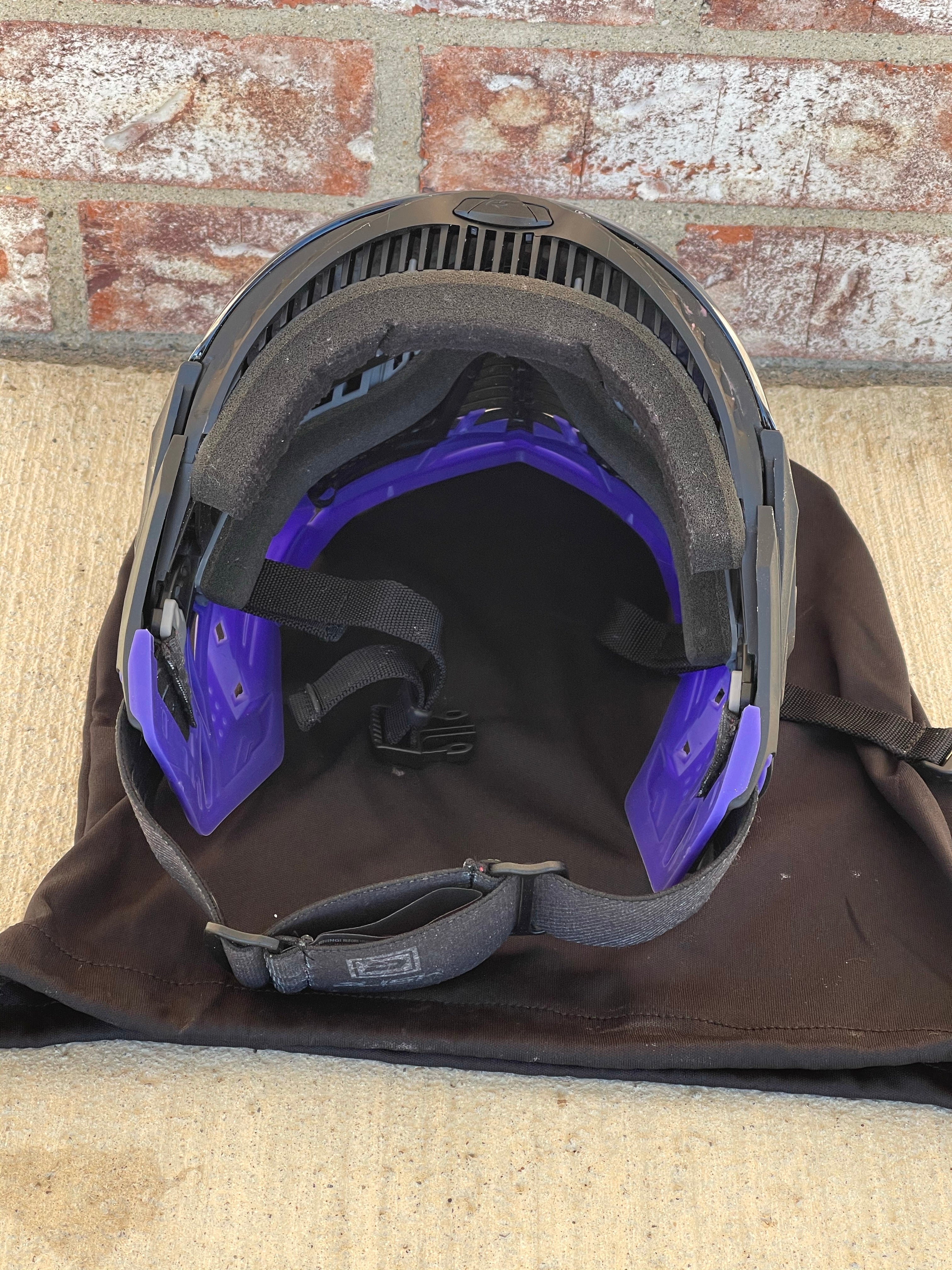 Used Push Unite Paintball Mask - Black with Purple Chin Extender - Image 5