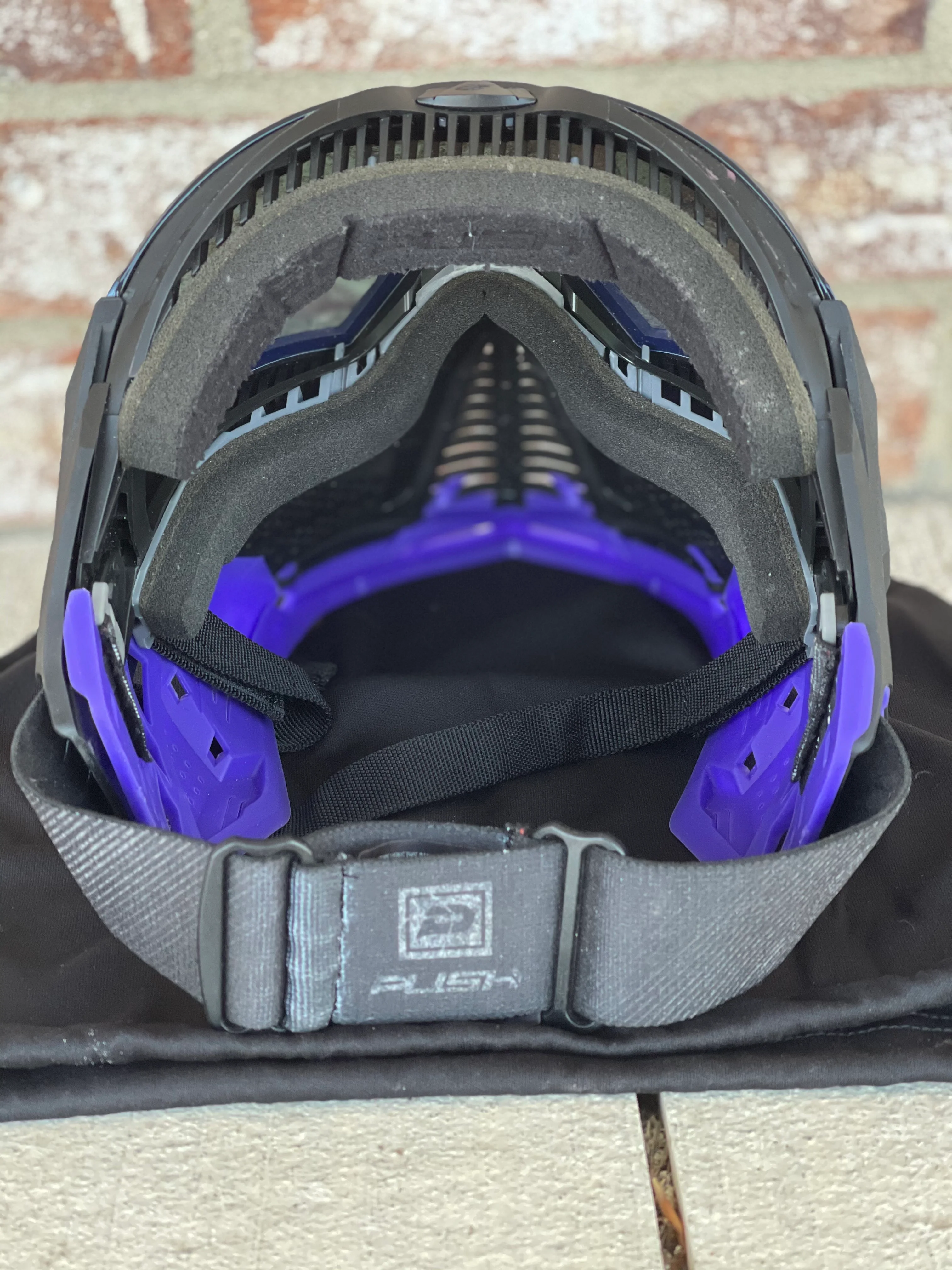 Used Push Unite Paintball Mask - Black with Purple Chin Extender - Image 4