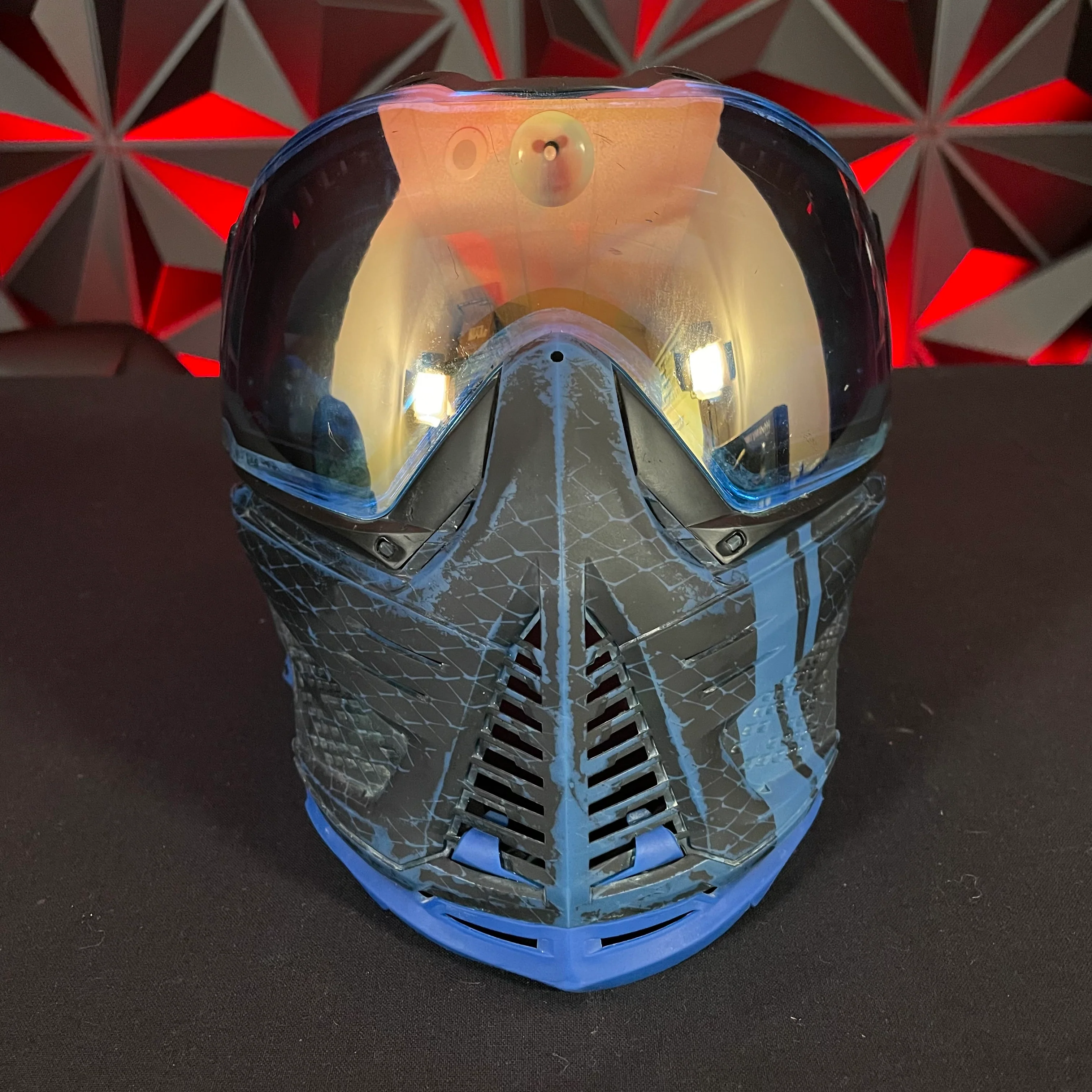 Used Push Unite Paintball Mask - Vyper  Blue w/Hard Case, Magnetic Chin Strap, Ear & Chin Strap Extension - Image 2