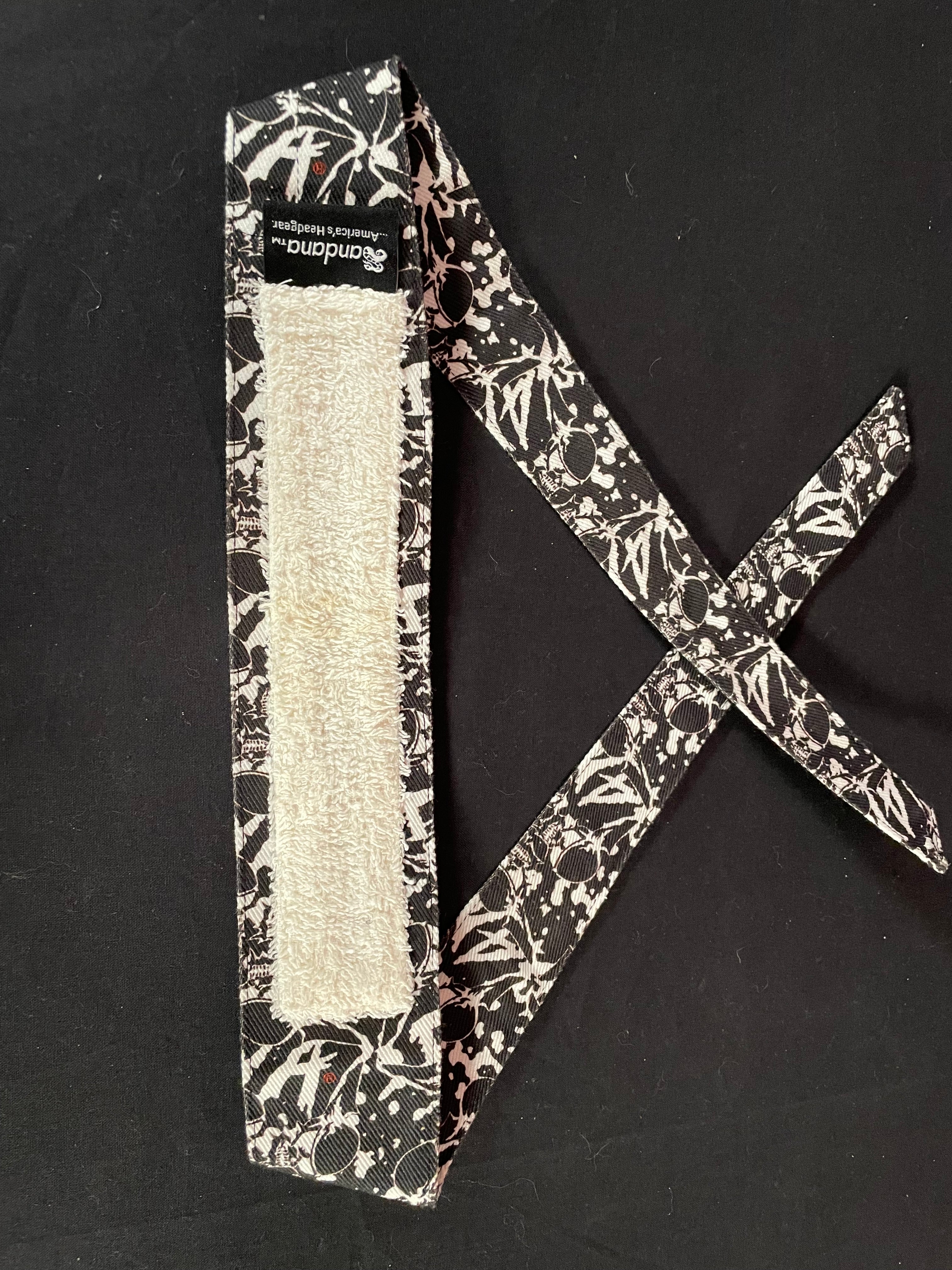 Used Sandana "Flying Skulls" Headband - Black/White - Image 2