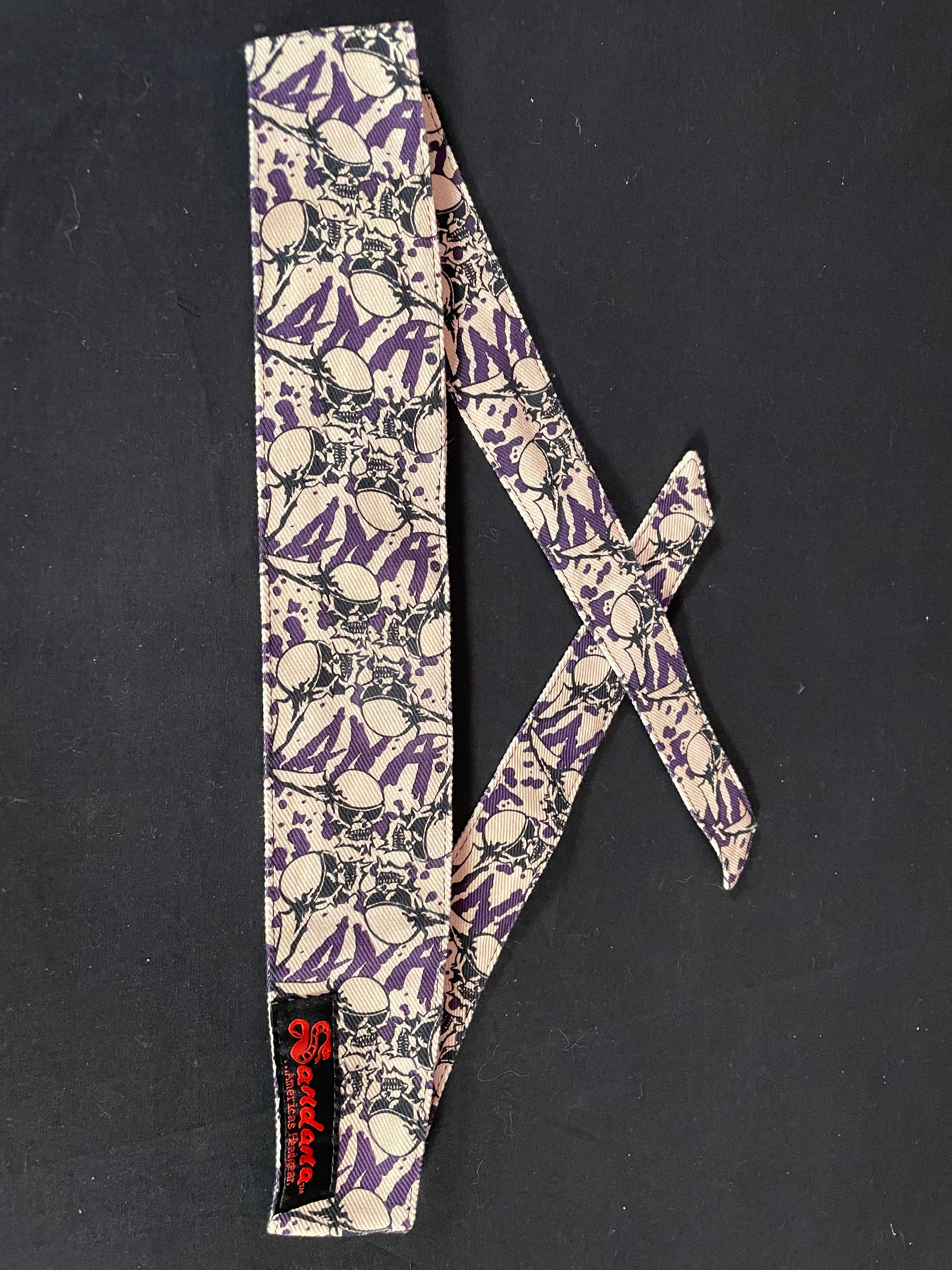 Used Sandana "Flying Skulls" Headband - Light Tan/Purple