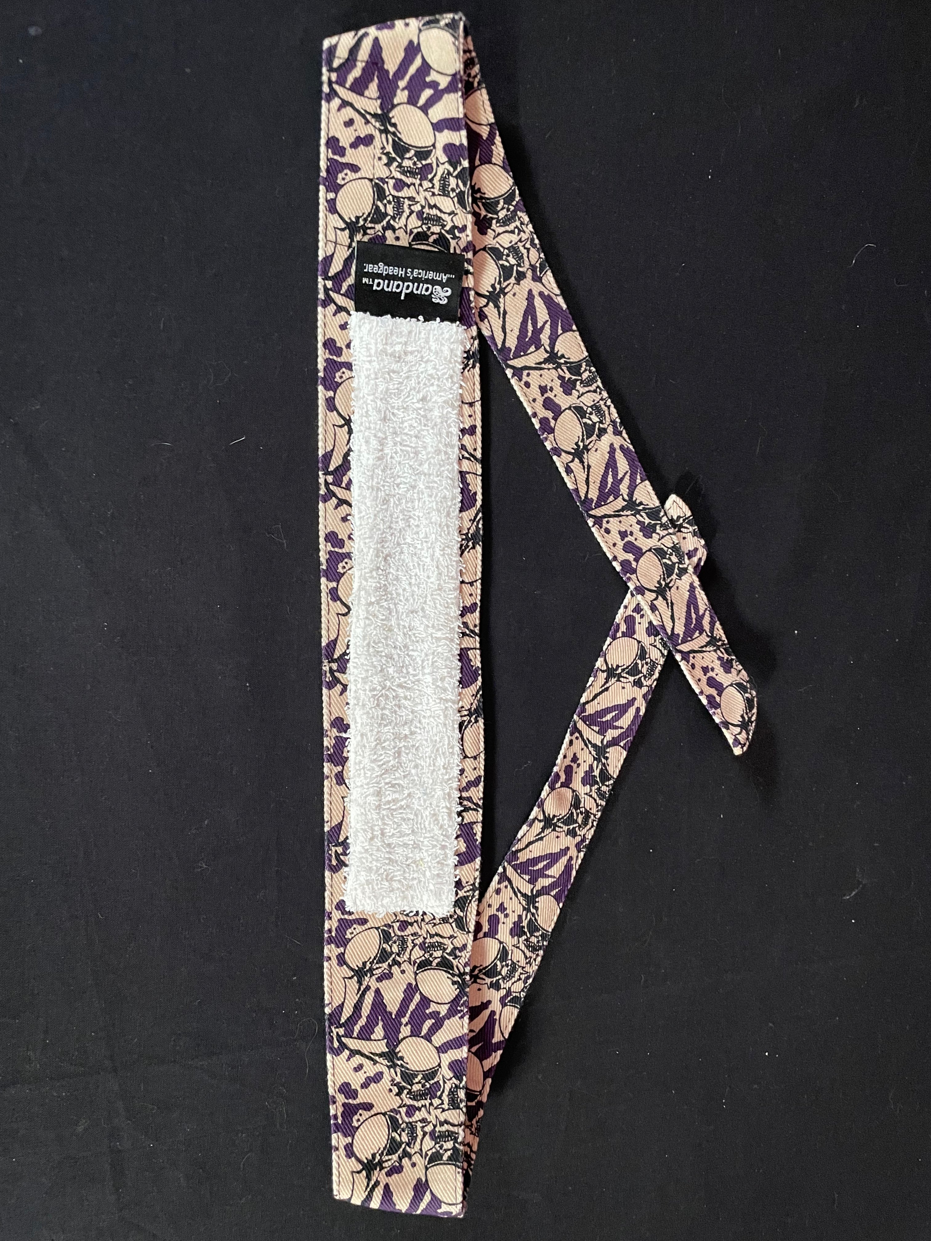 Used Sandana "Flying Skulls" Headband - Light Tan/Purple - Image 2