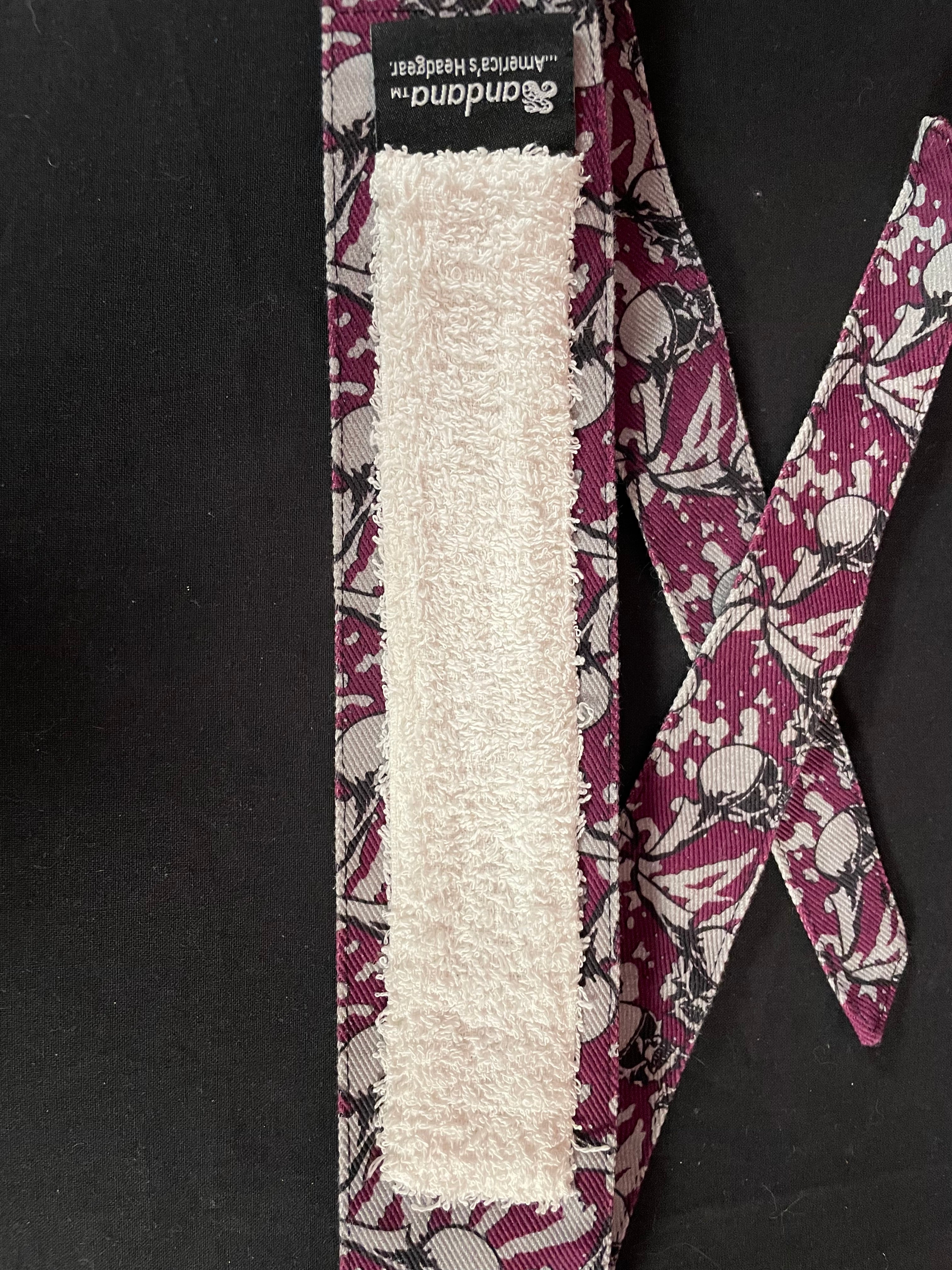 Used Sandana "Flying Skulls" Headband - Purple/Grey - Image 3