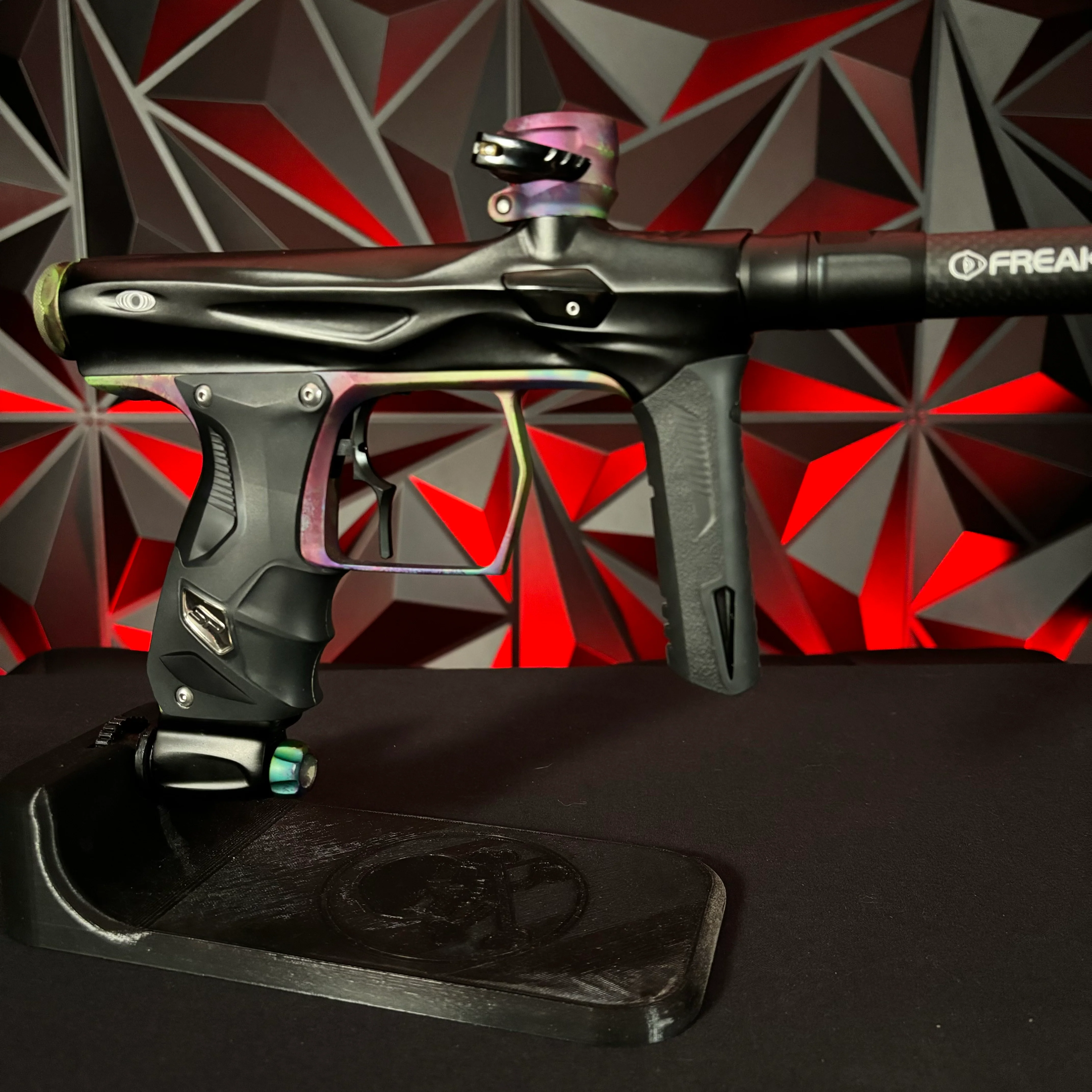 Used Shocker Amp Paintball Gun - Black w/Hypno Trigger Frame and Matching Stock Trigger w/Infamous Deuce Trigger - Image 4