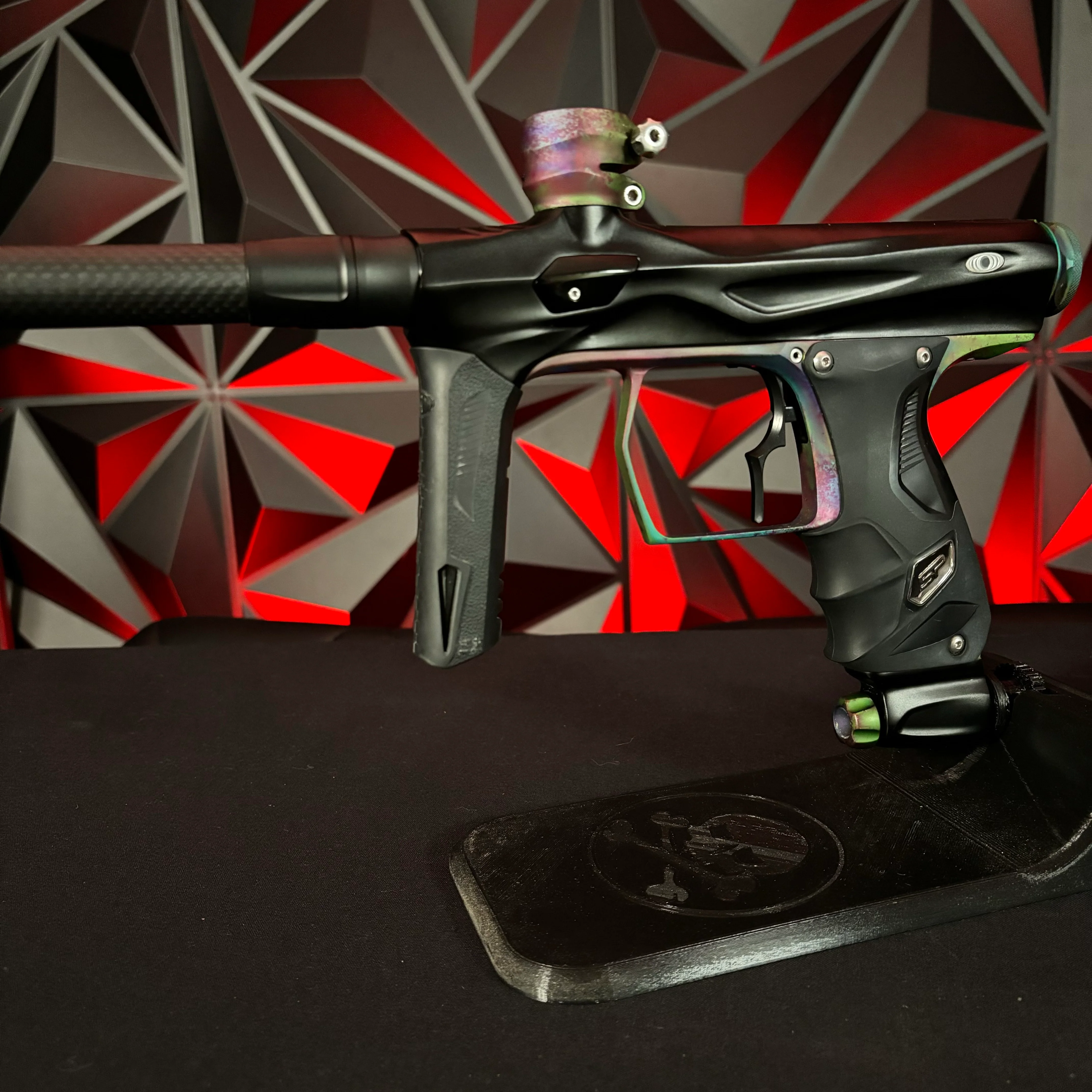 Used Shocker Amp Paintball Gun - Black w/Hypno Trigger Frame and Matching Stock Trigger w/Infamous Deuce Trigger - Image 5