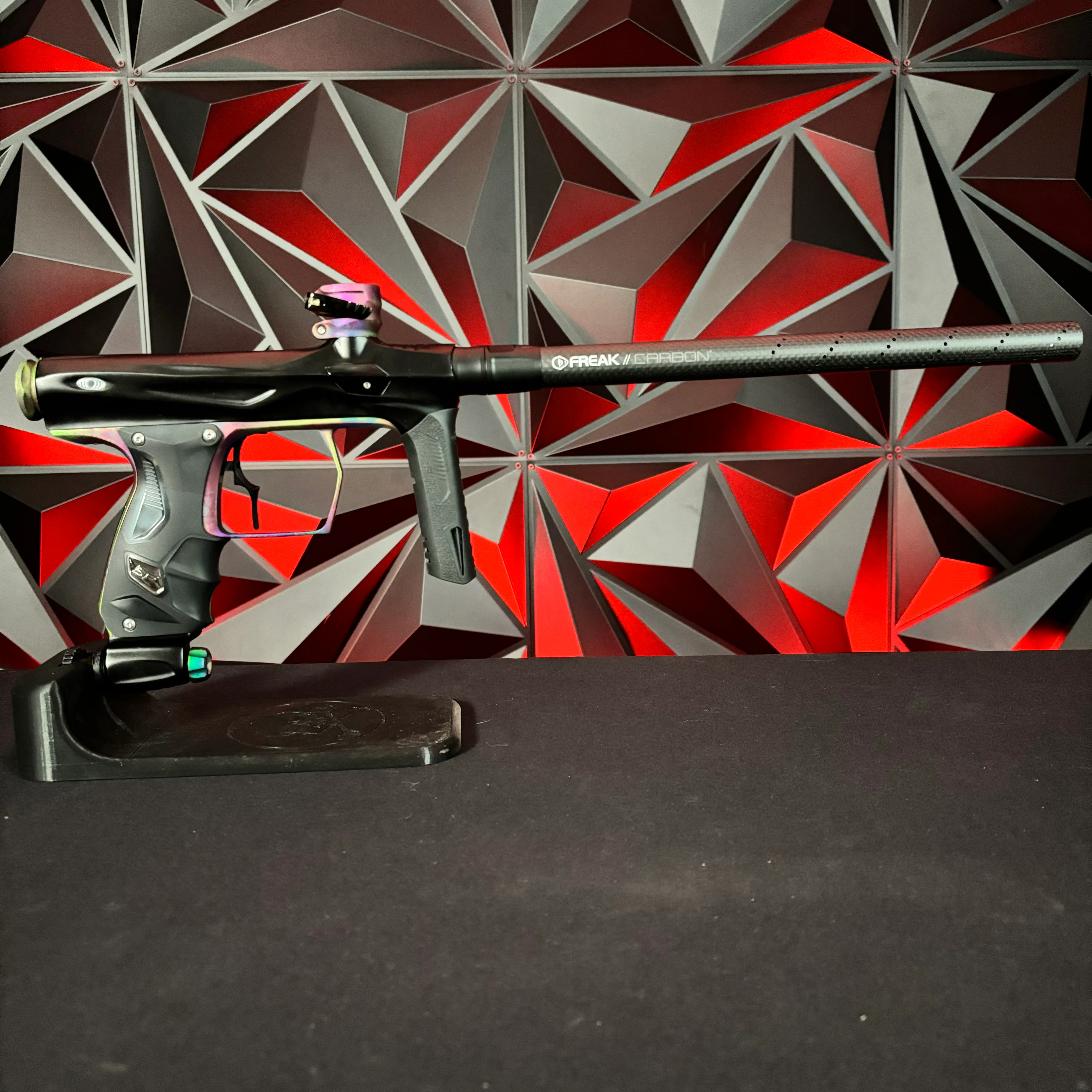 Used Shocker Amp Paintball Gun - Black w/Hypno Trigger Frame and Matching Stock Trigger w/Infamous Deuce Trigger - Image 6