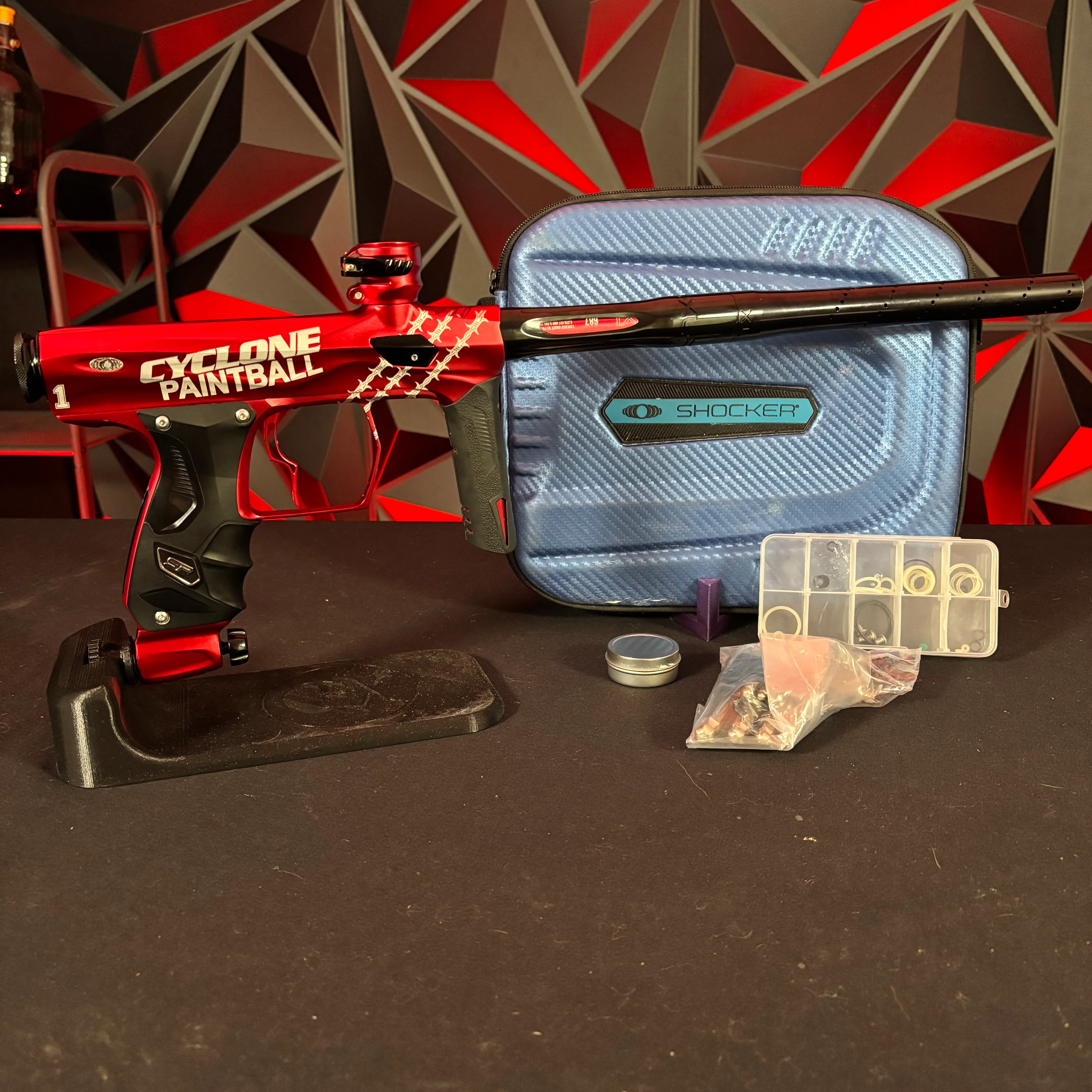 Used Shocker Amp Paintball Gun - Cyclone (Red/White)
