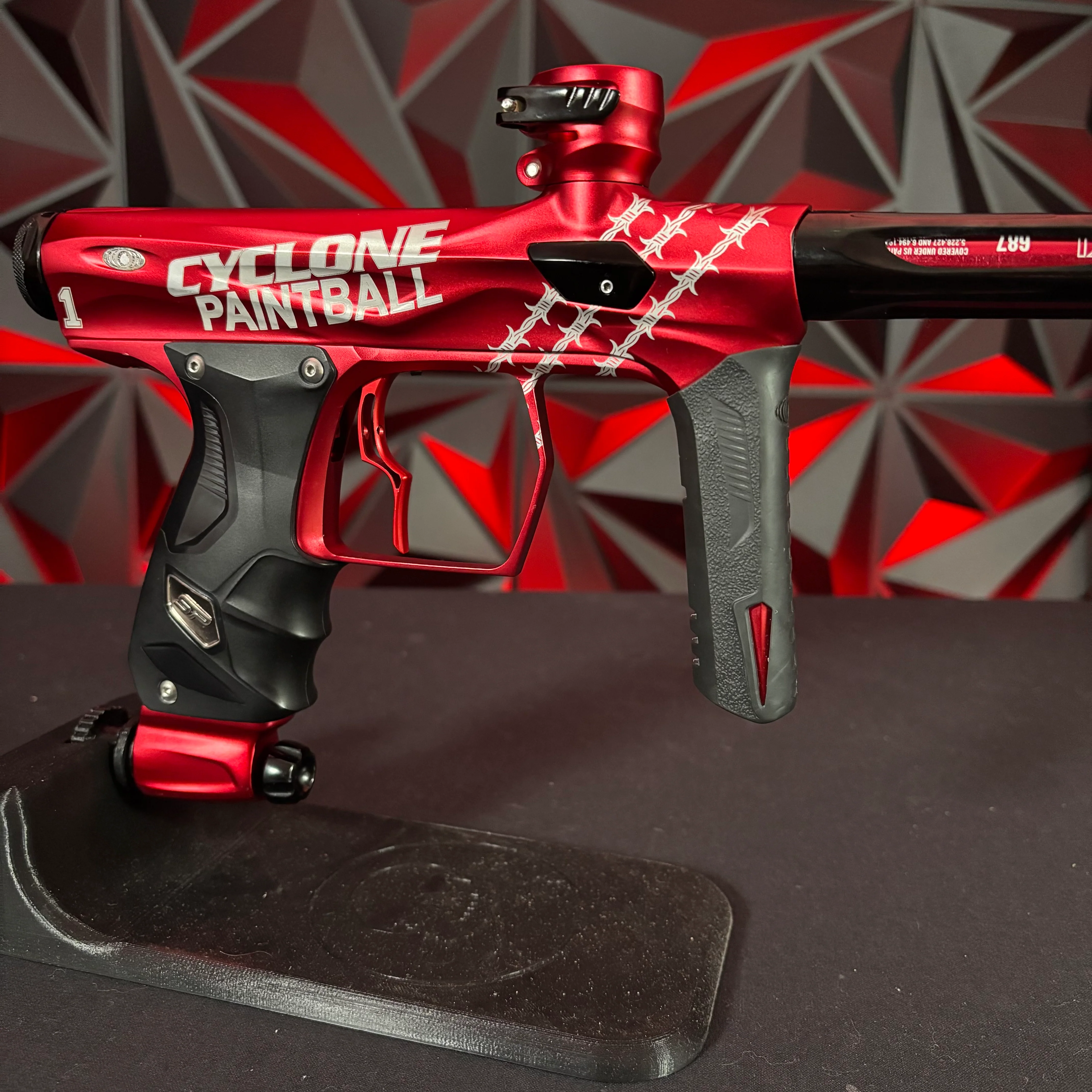 Used Shocker Amp Paintball Gun - Cyclone (Red/White) - Image 4