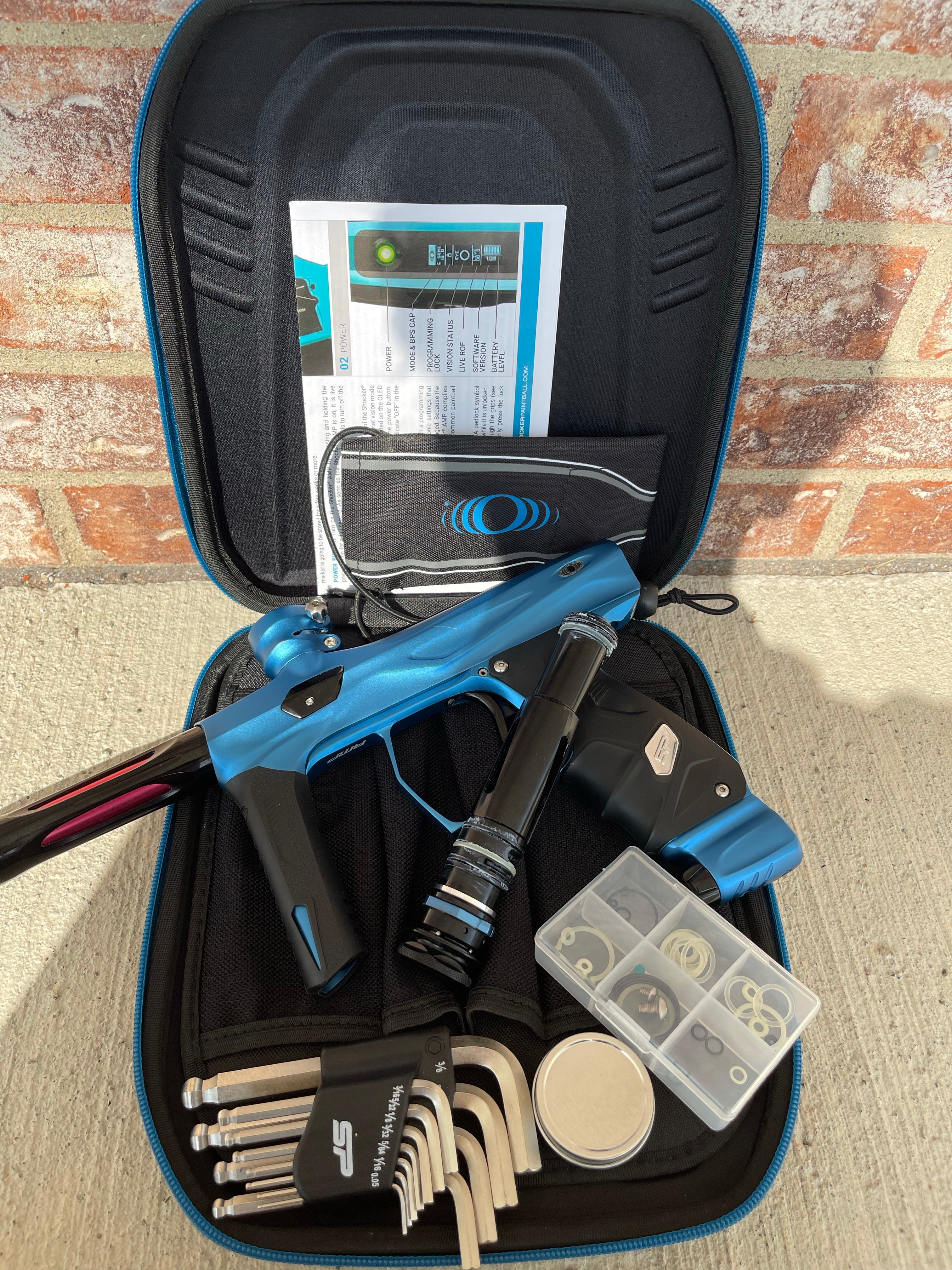 Used Shocker Amp Paintball Gun - Dust Blue - Image 5