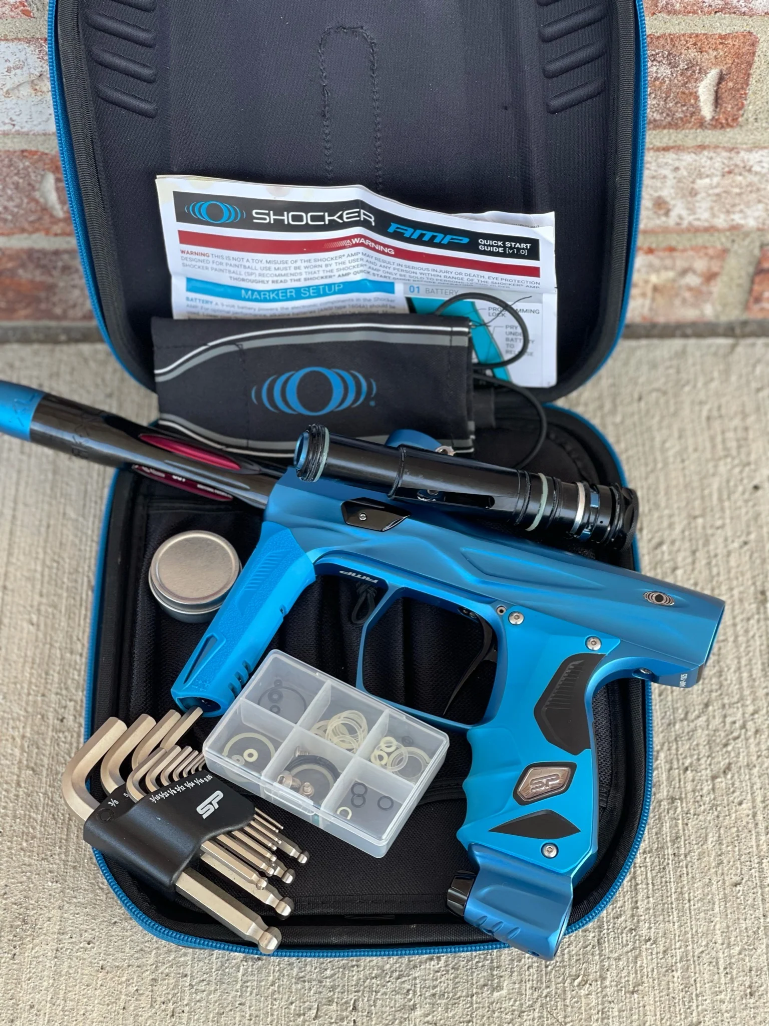 Used Shocker Amp Paintball Gun - Dust Blue - Image 8