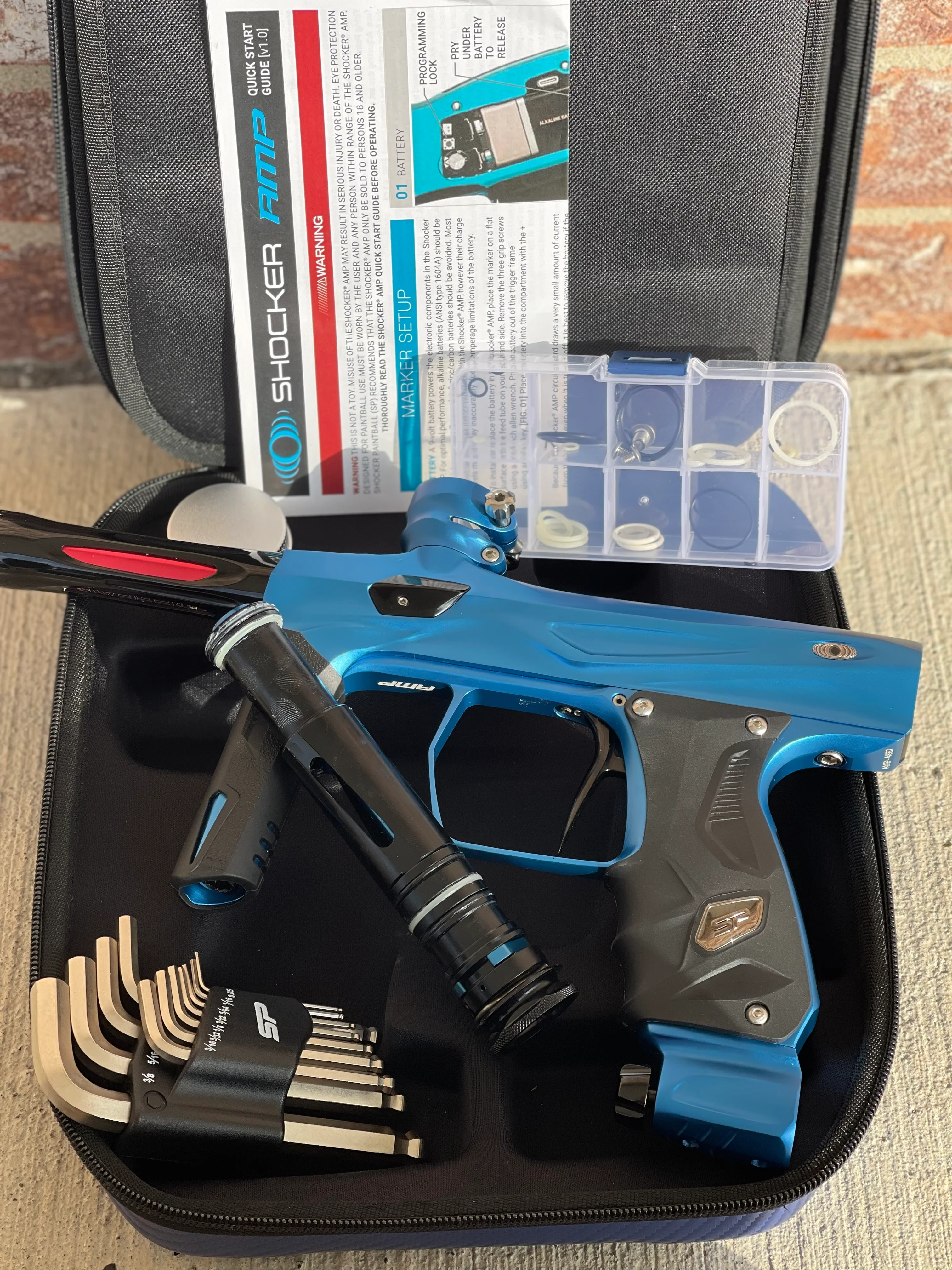 Used Shocker Amp Paintball Gun - Dust Blue - Image 8
