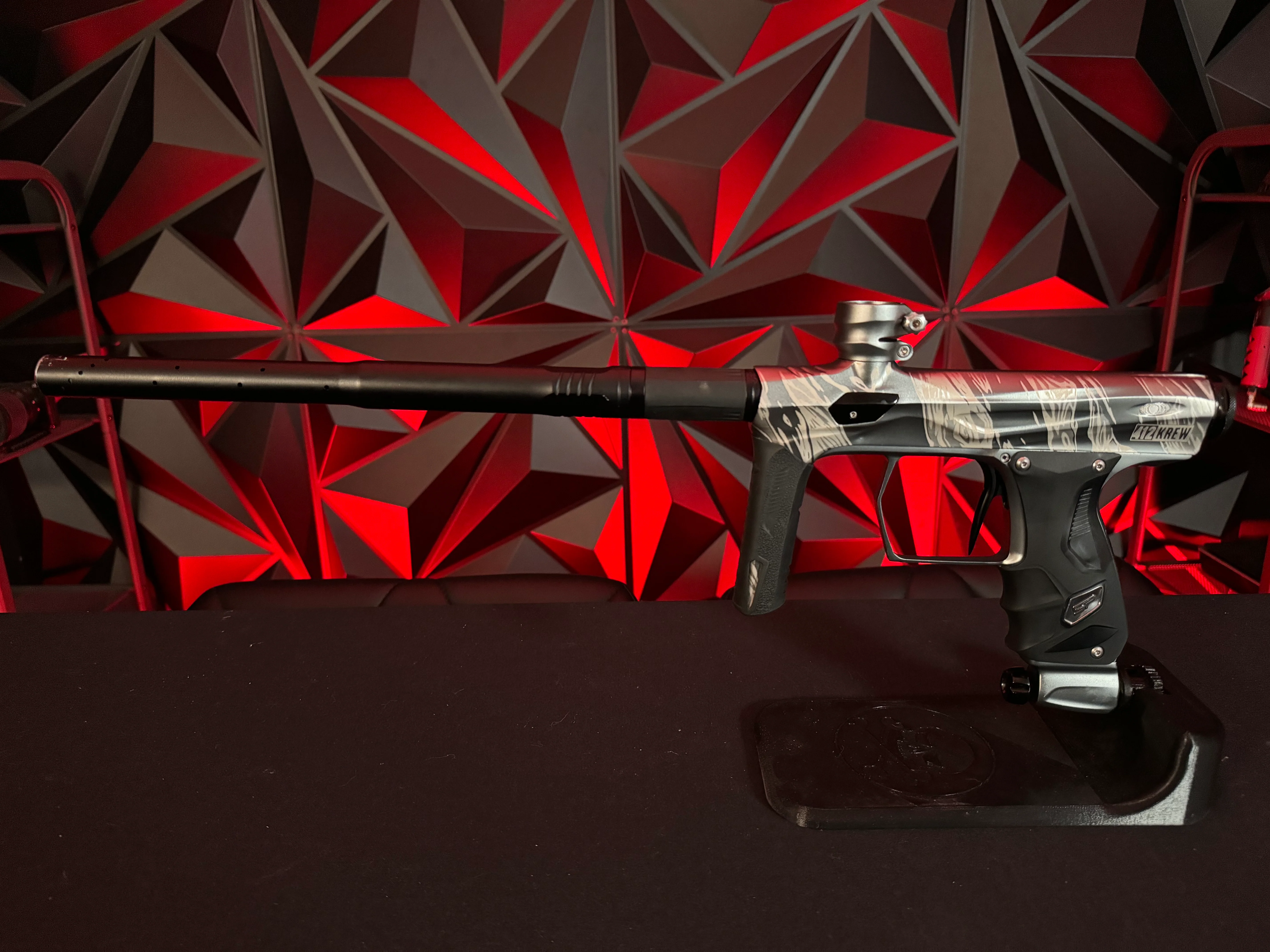 Used Shocker AMP Paintball Gun -LE 412 Krew Tiger Stripe w/ Mech Frame - Image 6