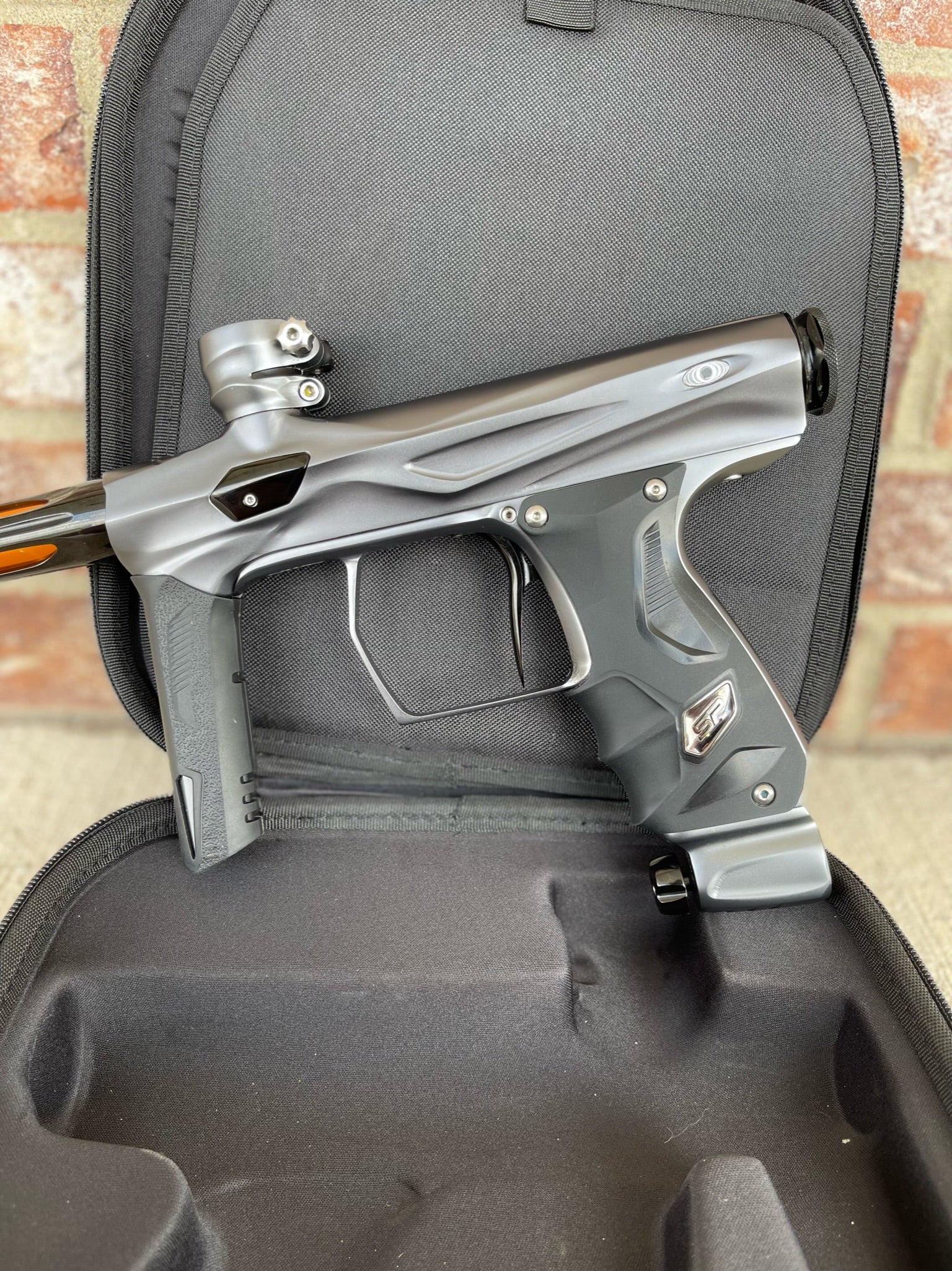 Used Shocker Amp Paintball Gun - Pewter w/ Gloss Black ACP Tip - Image 6