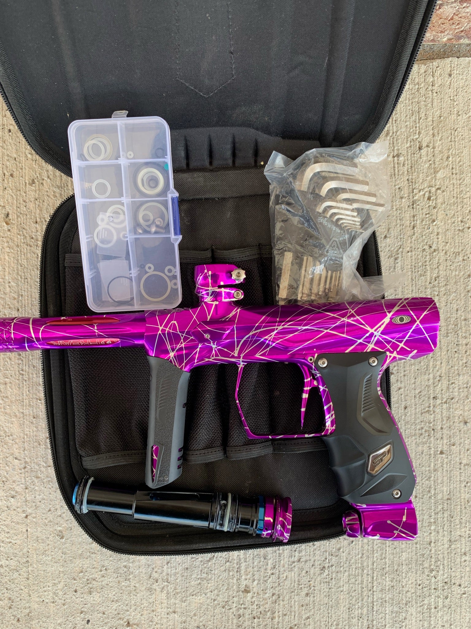 Used Shocker Amp Paintball Gun - Purple Splash - Image 5