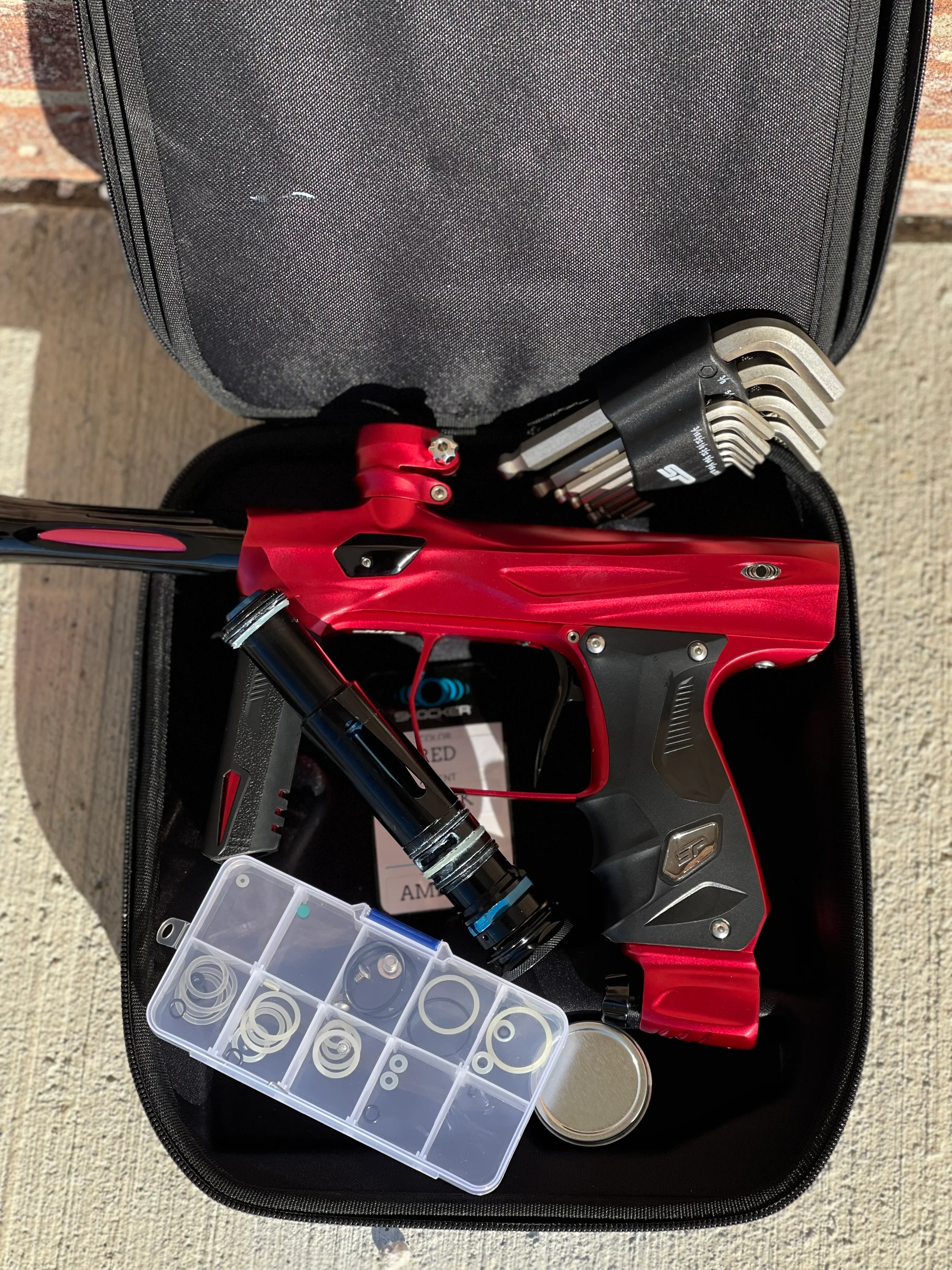 Used Shocker Amp Paintball Gun - Red - Image 7