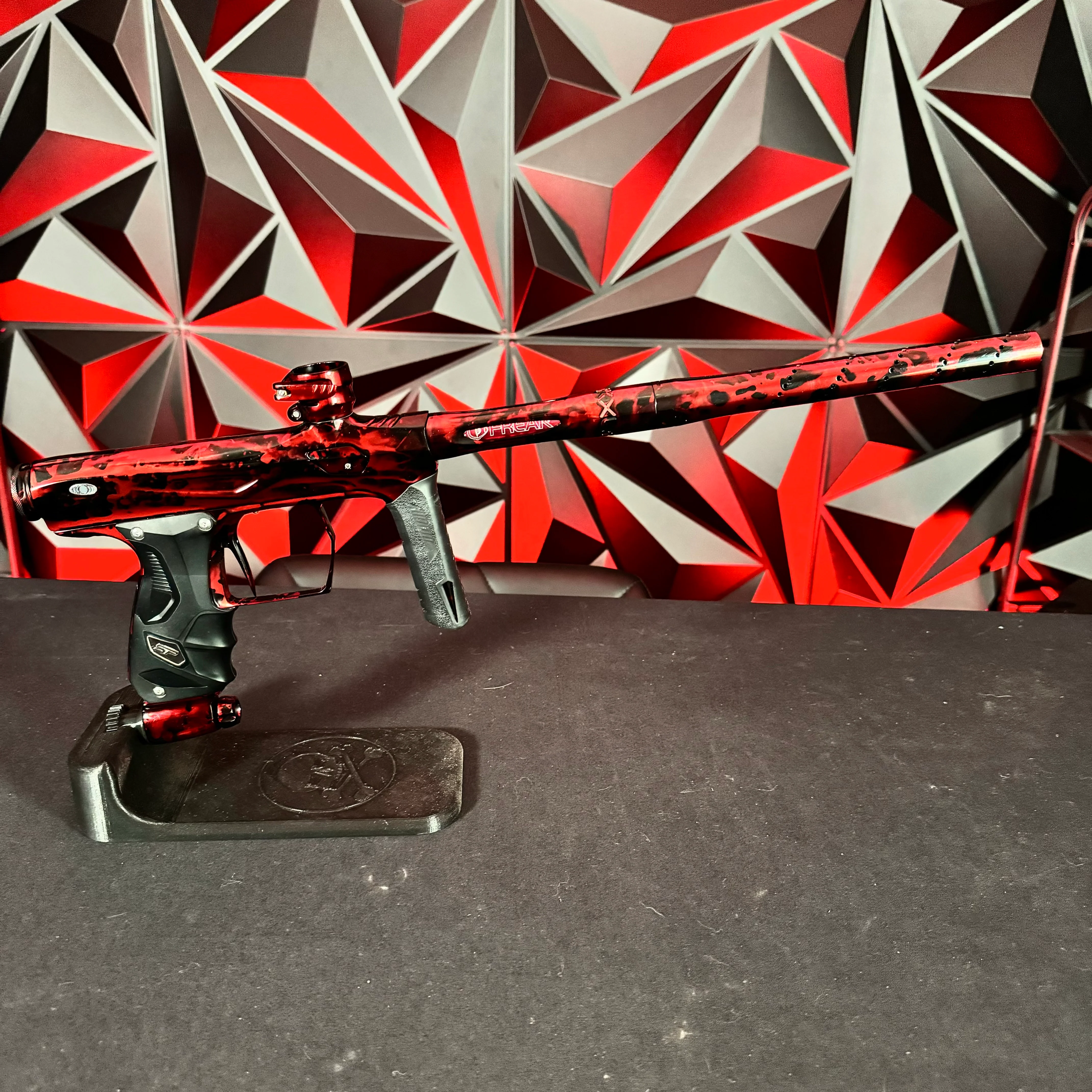 Used Shocker Amp Paintball Gun - Smoke Black/Red - Image 5