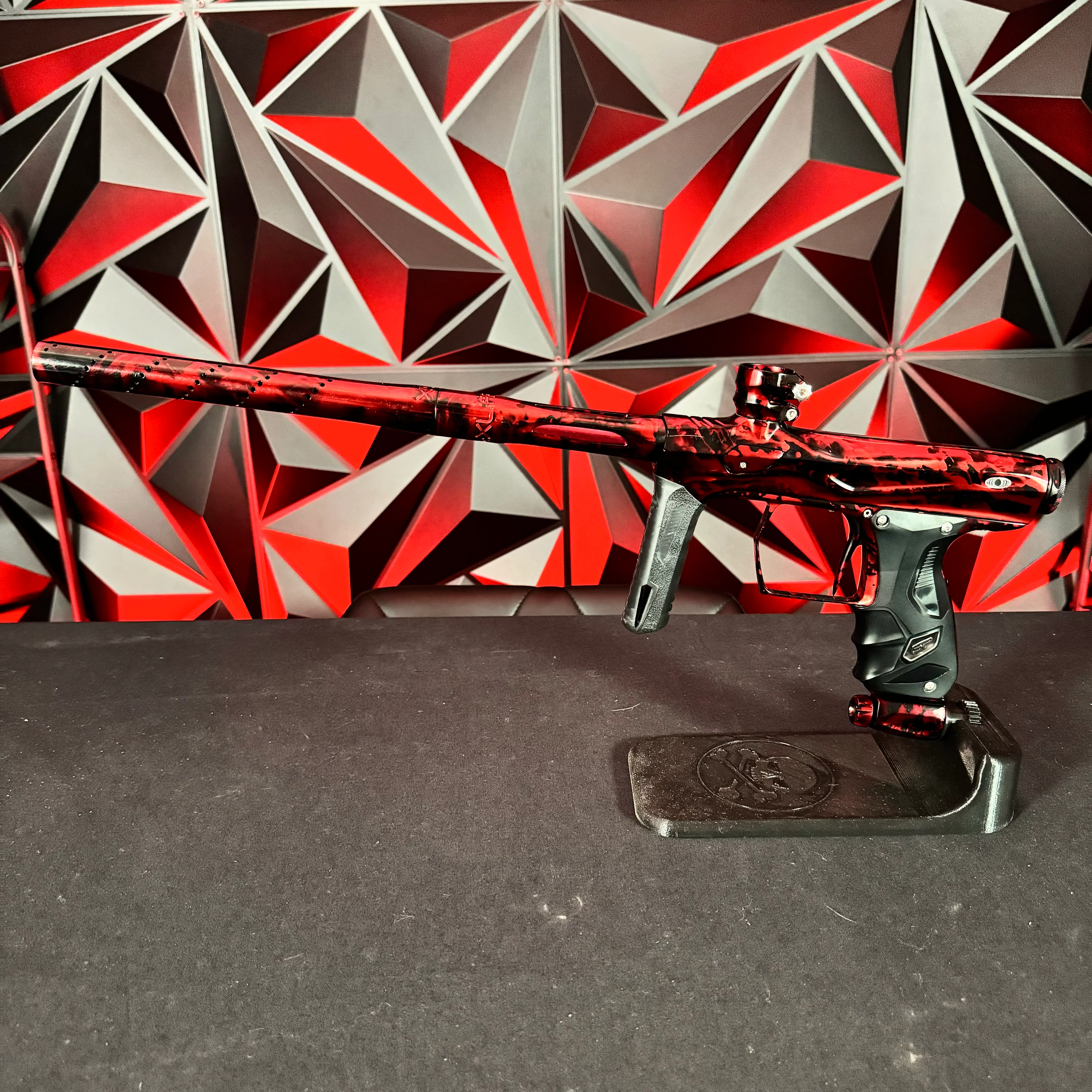 Used Shocker Amp Paintball Gun - Smoke Black/Red - Image 6