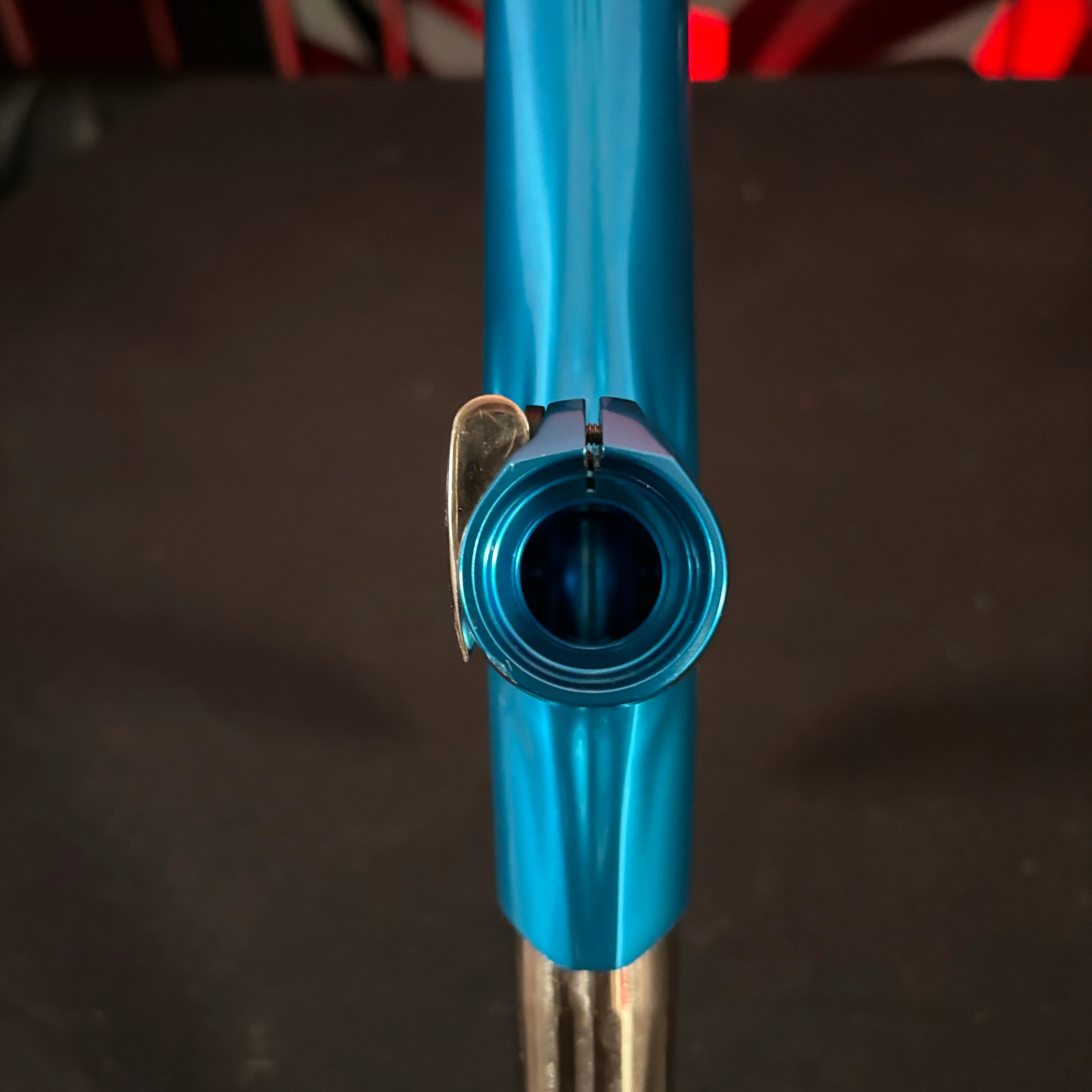 Used Shocker RSX Paintball Gun - Polished Blue/Polished Gold w/Mech Frame and 4 Inserts - Image 10