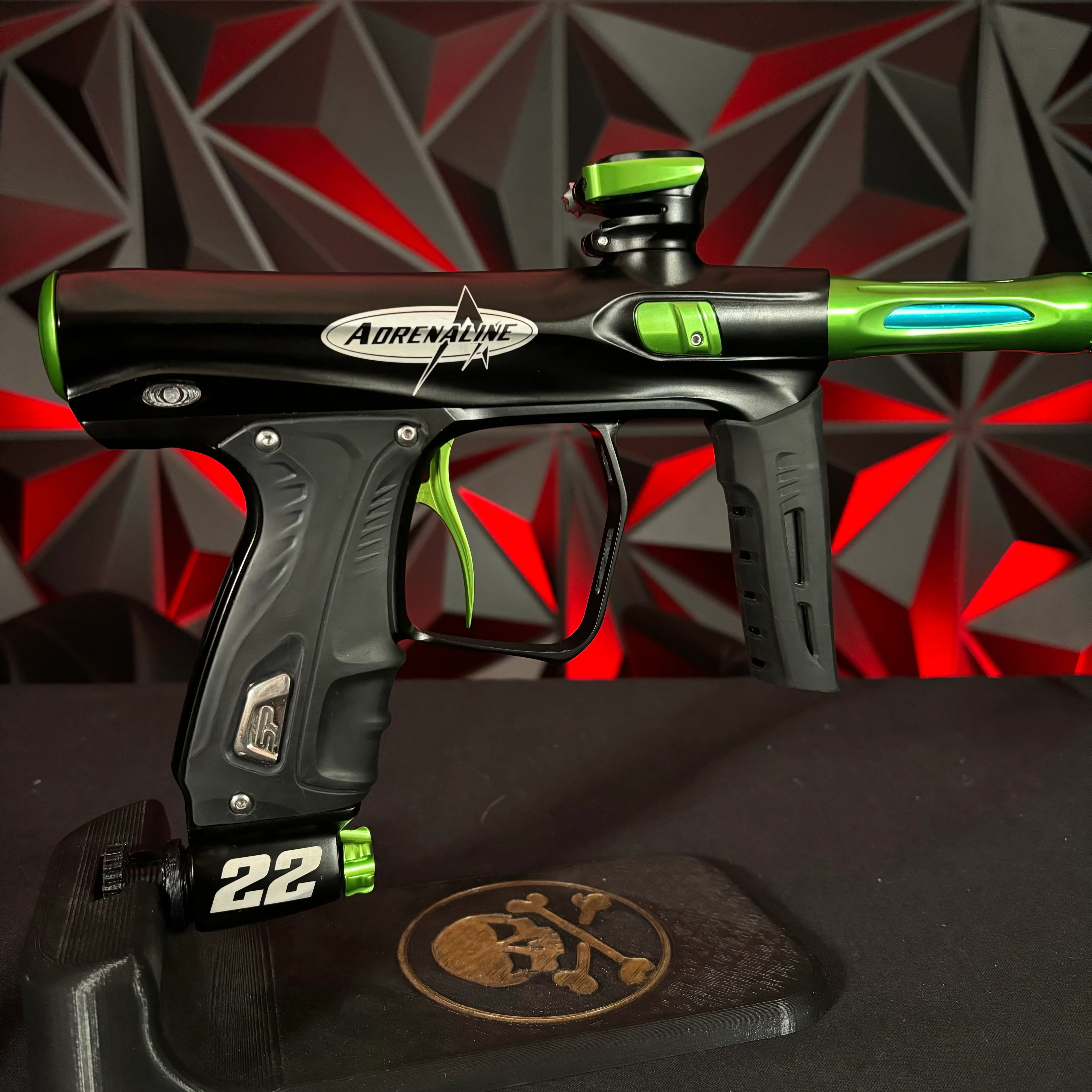 Used Shocker XLS Paintball Gun - "Adrenalin" Black/Green - Image 2